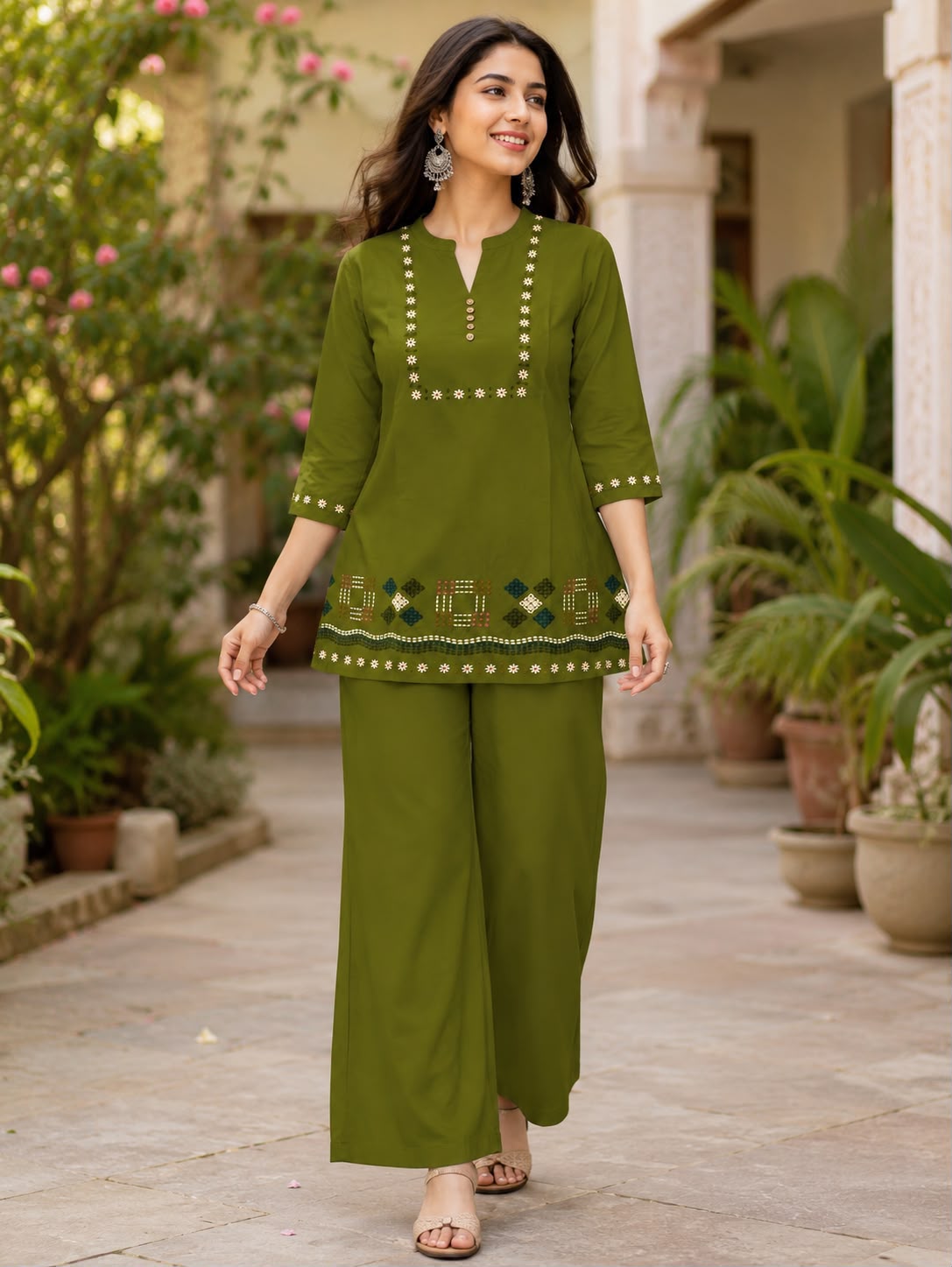 FVD Taj Mahal Dhabu Cotton Kurti Pant Set - view 5
