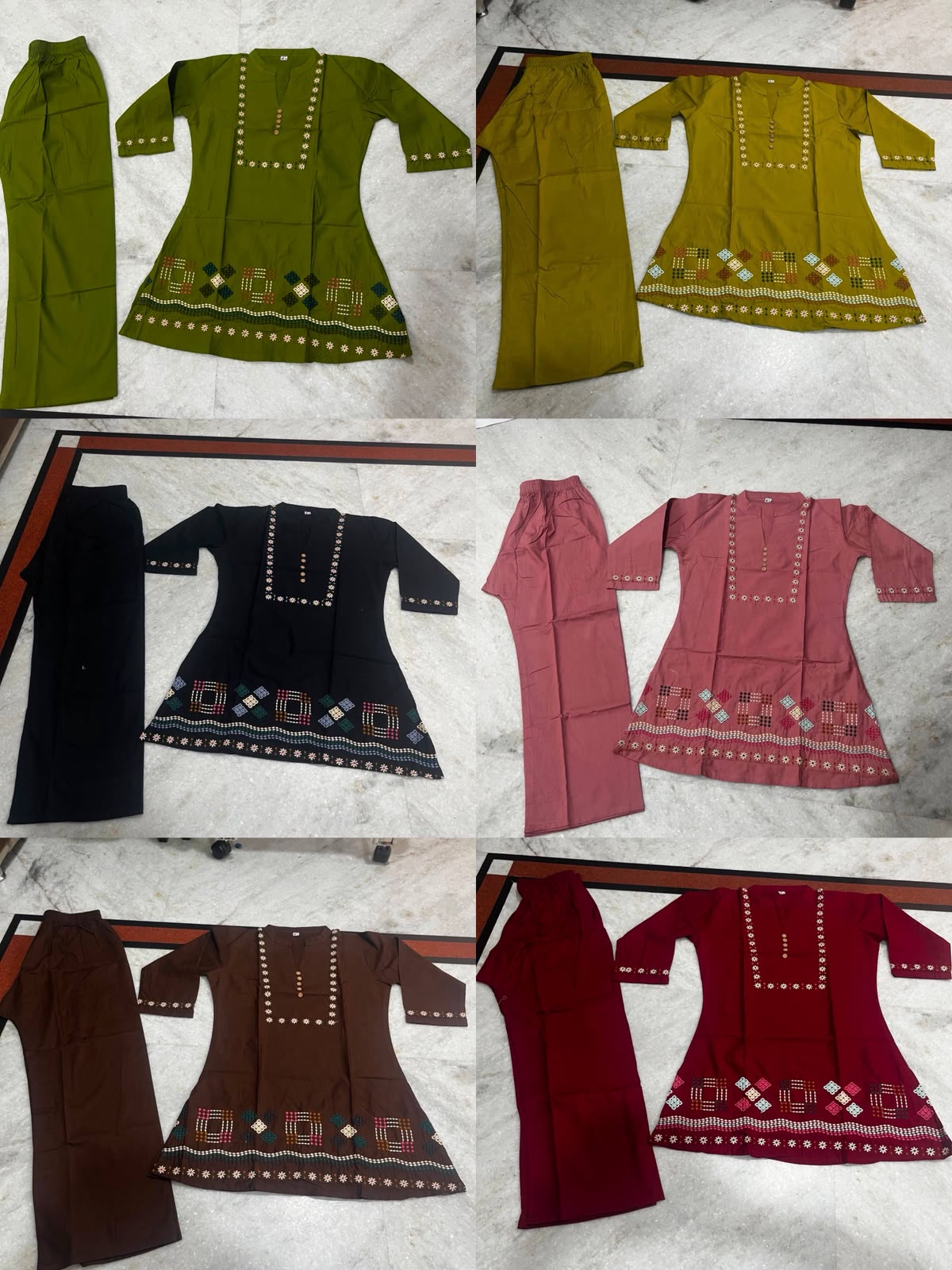 FVD Taj Mahal Dhabu Cotton Kurti Pant Set - view 6