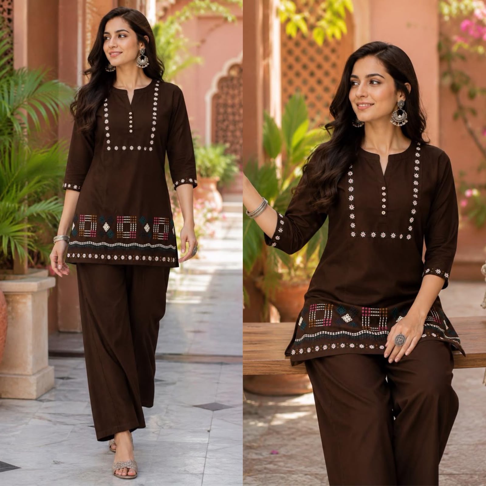 FVD Tajmahal Dhabu Cotton Kurti Pant Set - view 2