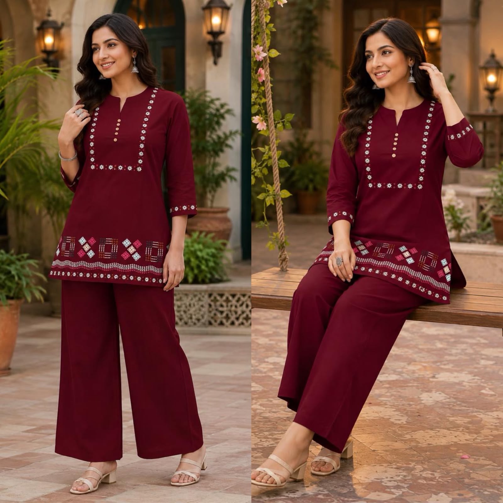 FVD Tajmahal Dhabu Cotton Kurti Pant Set - view 3