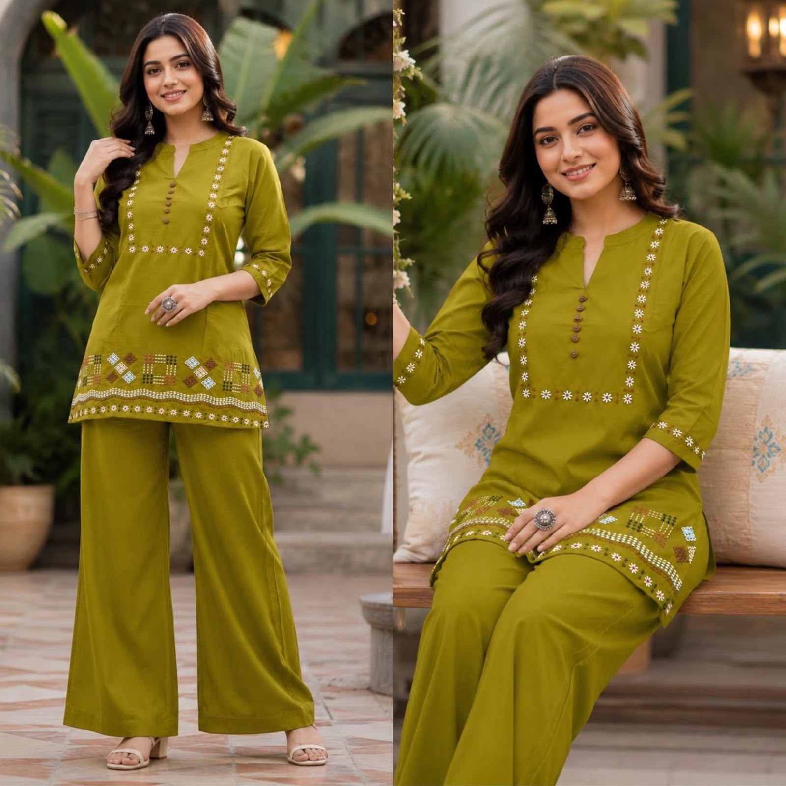 FVD Tajmahal Dhabu Cotton Kurti Pant Set - view 4