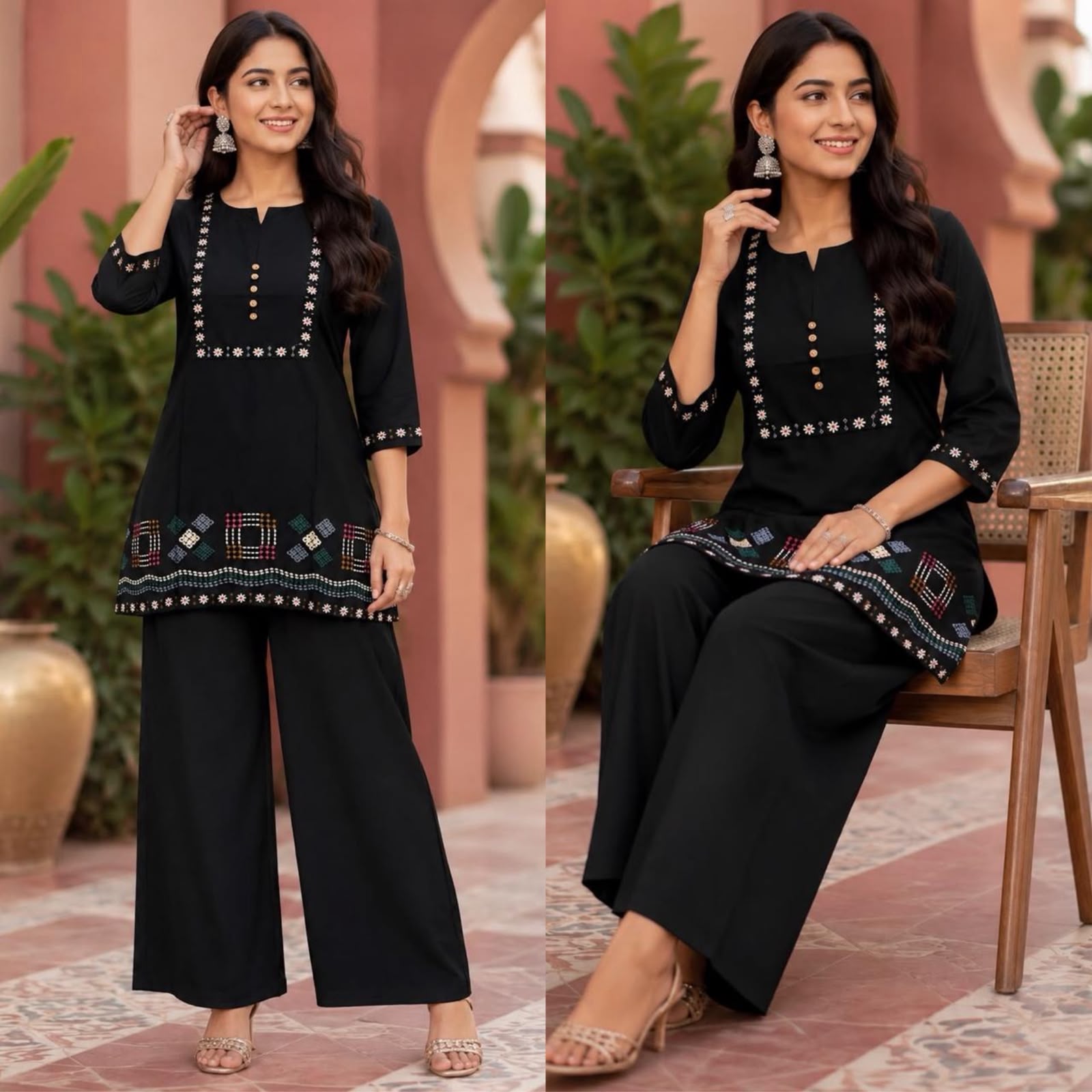 FVD Tajmahal Dhabu Cotton Kurti Pant Set - view 5