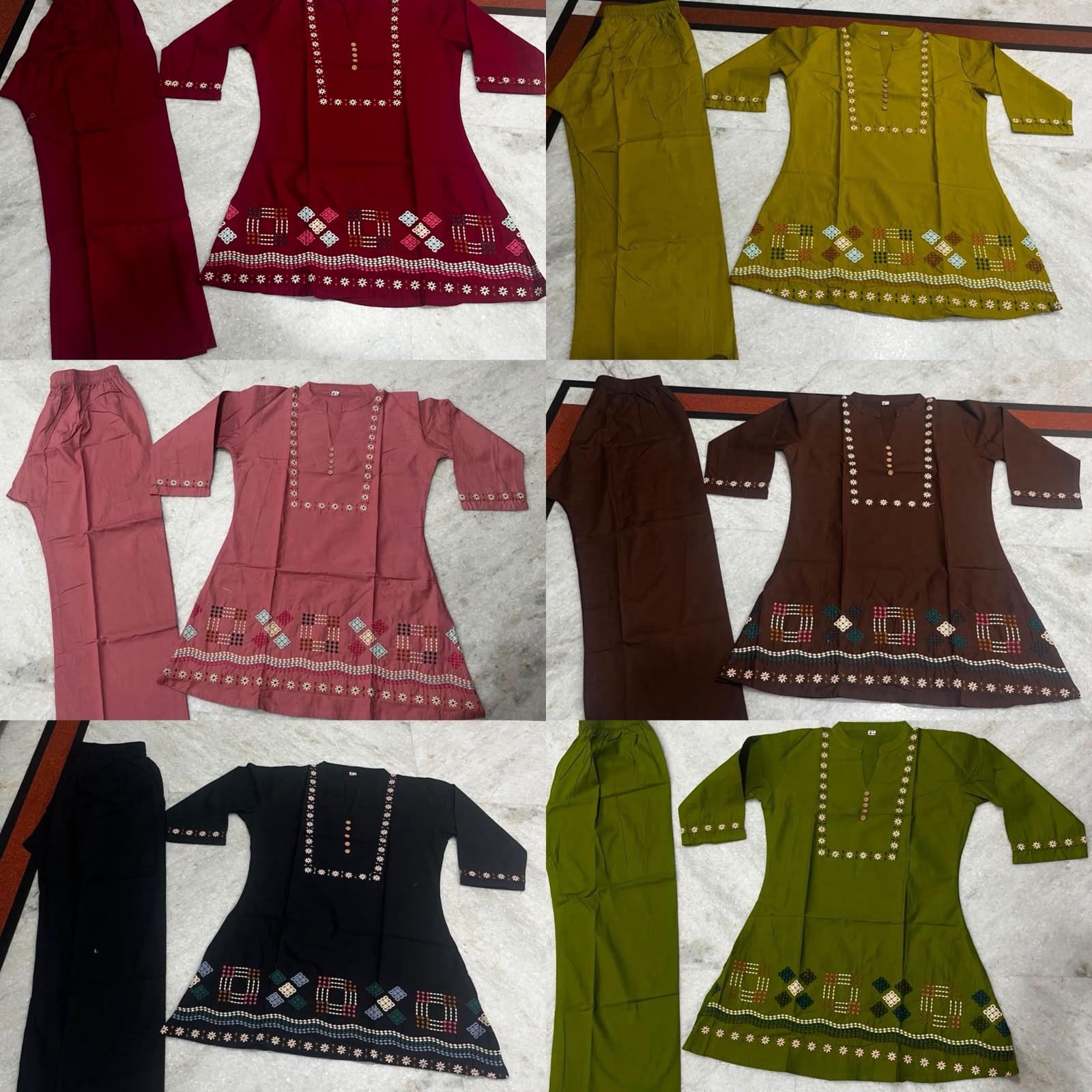 FVD Tajmahal Dhabu Cotton Kurti Pant Set - view 6