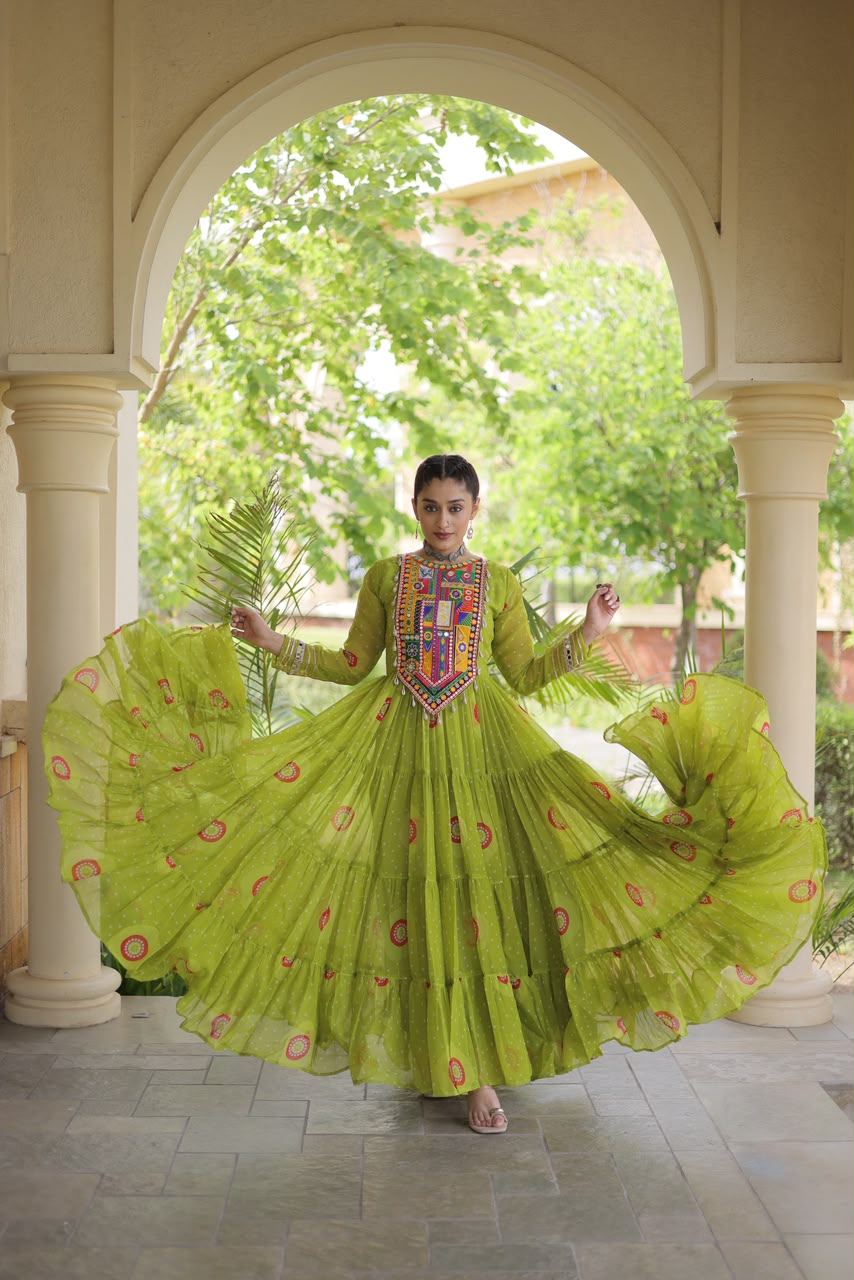 KA 1267 Bandhani Gown - view 4