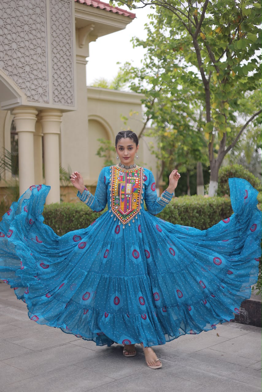 KA 1267 Bandhani Gown - view 5