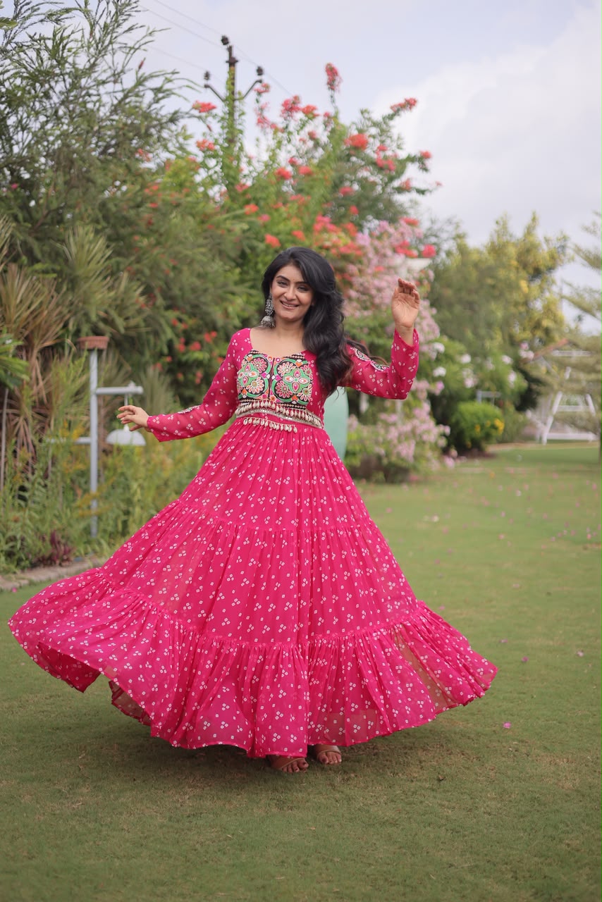 KA 1268 Bandhani Gown - view 2