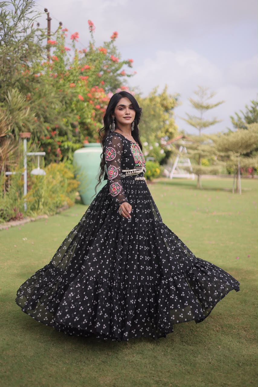 KA 1268 Bandhani Gown - view 3