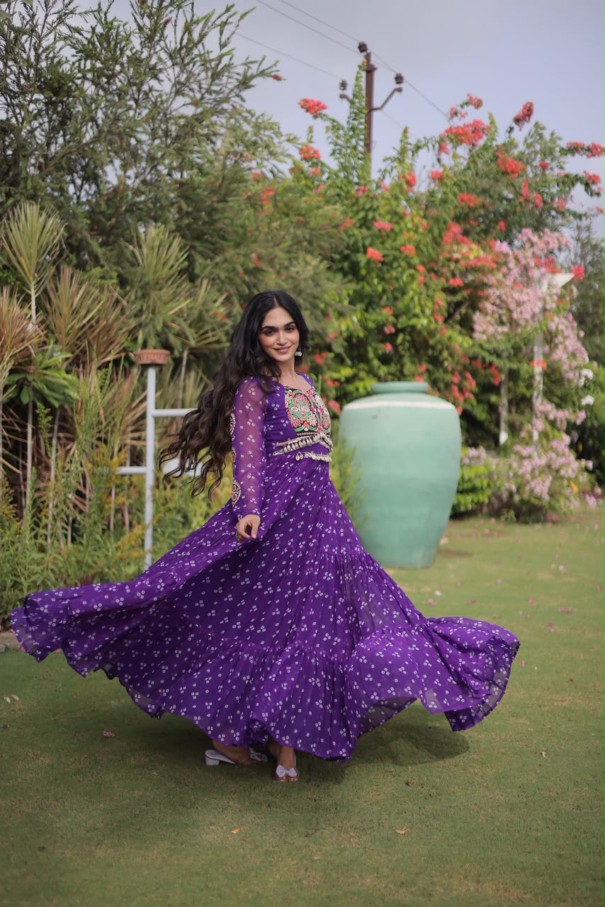 KA 1268 Bandhani Gown - view 4