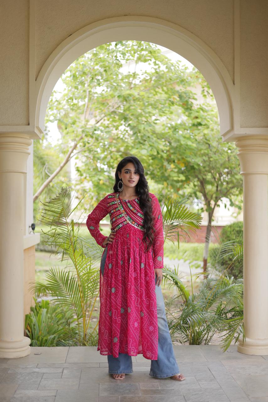 KA 1272 Bandhani Kurtis Design - view 2
