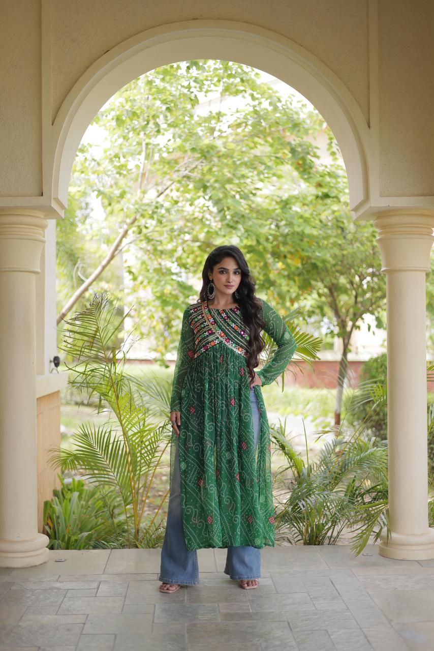 KA 1272 Bandhani Kurtis Design - view 3