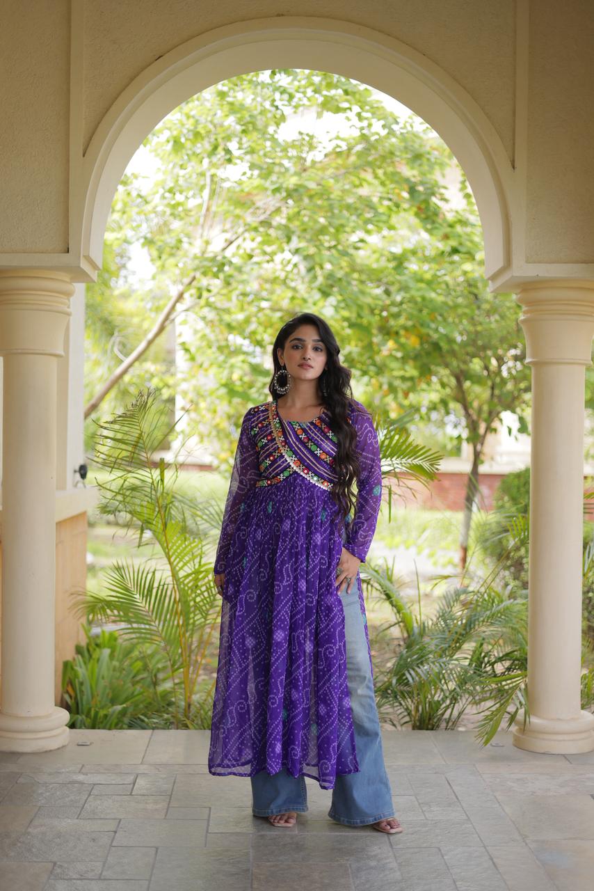 KA 1272 Bandhani Kurtis Design - view 4