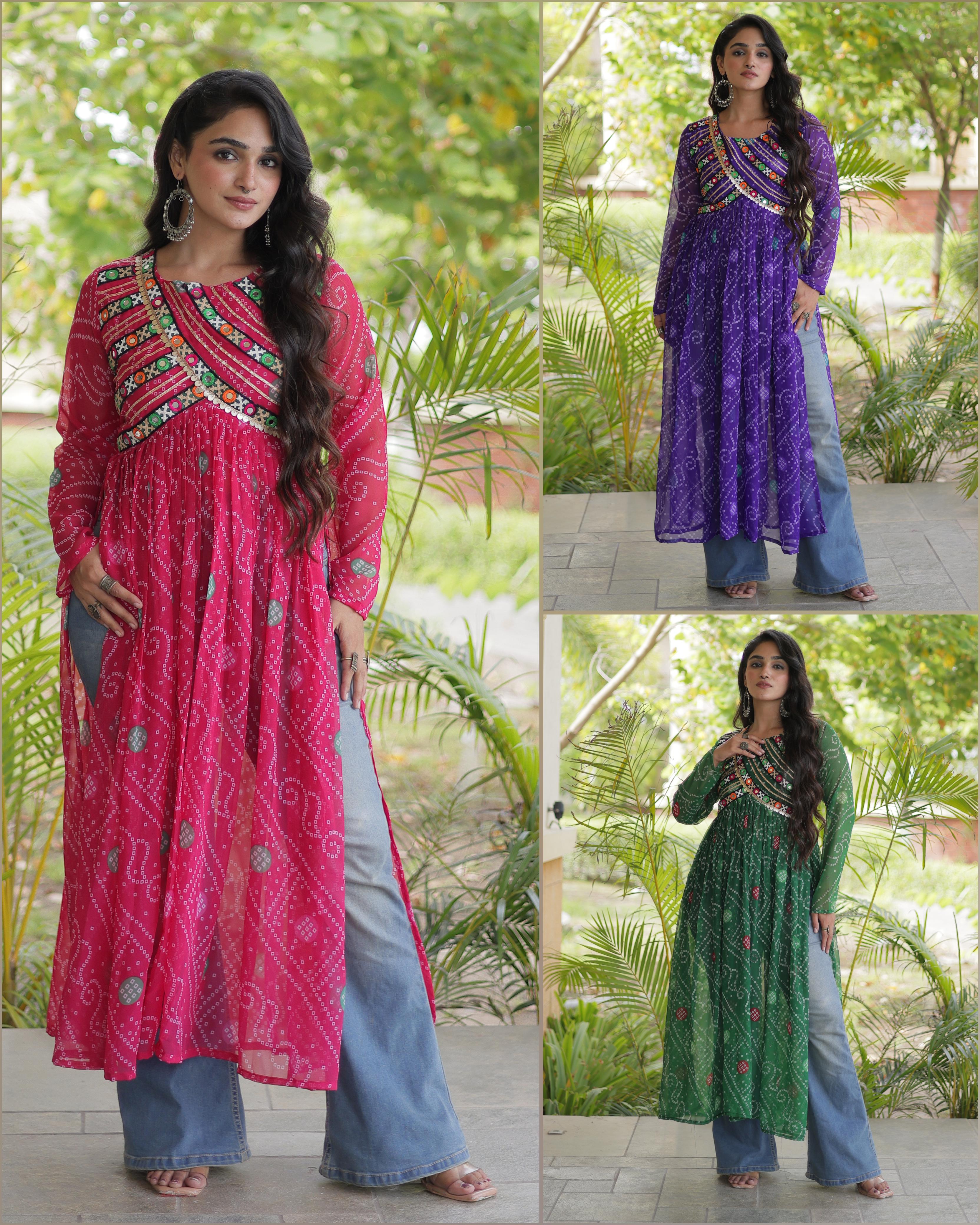 KA 1272 Bandhani Kurtis Design - view 5