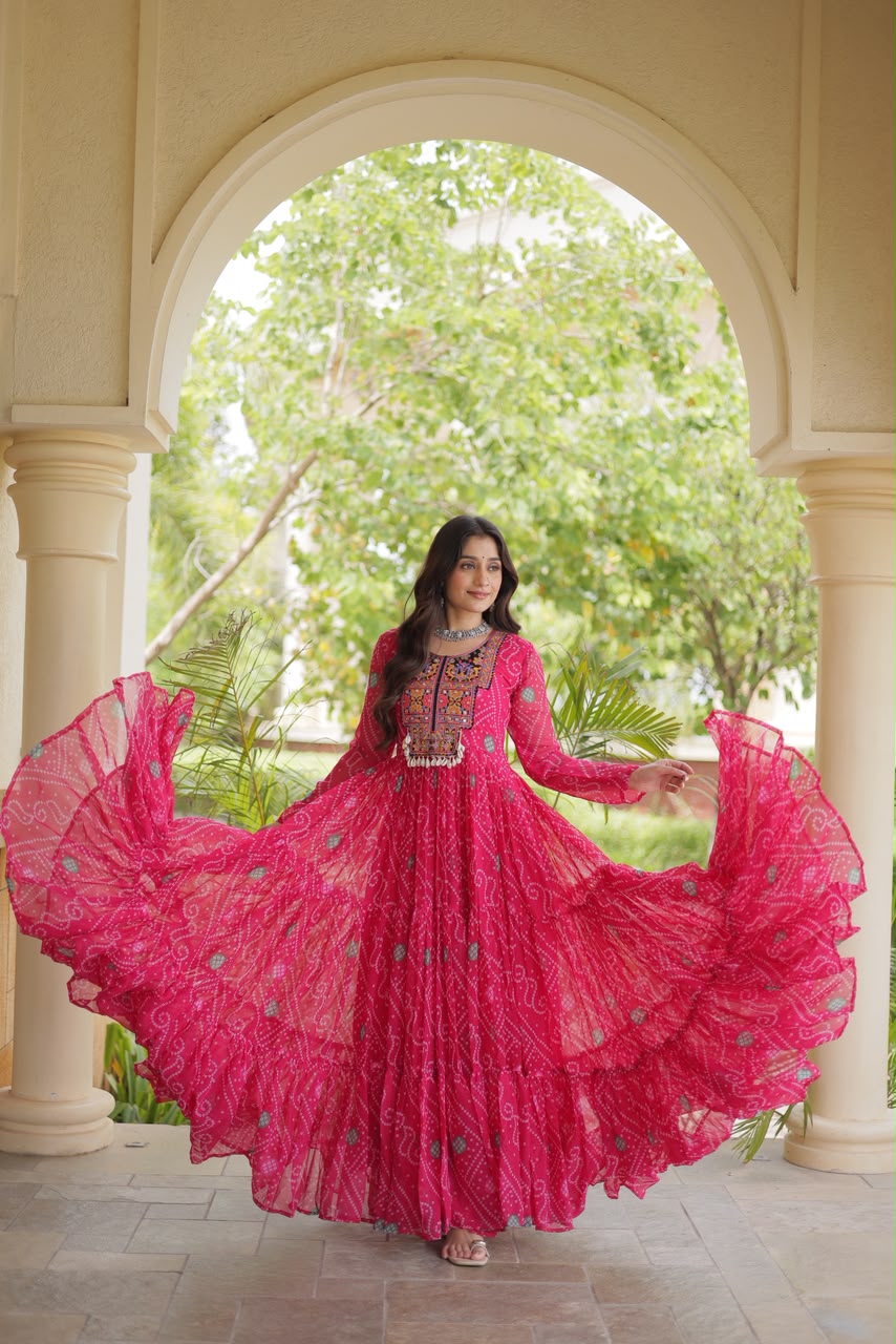 KA 1276 Bandhani Gown - view 3