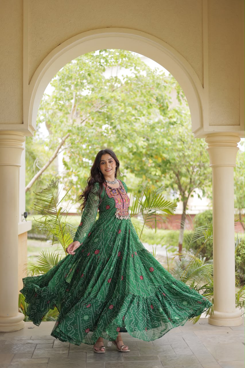 KA 1276 Bandhani Gown - view 4