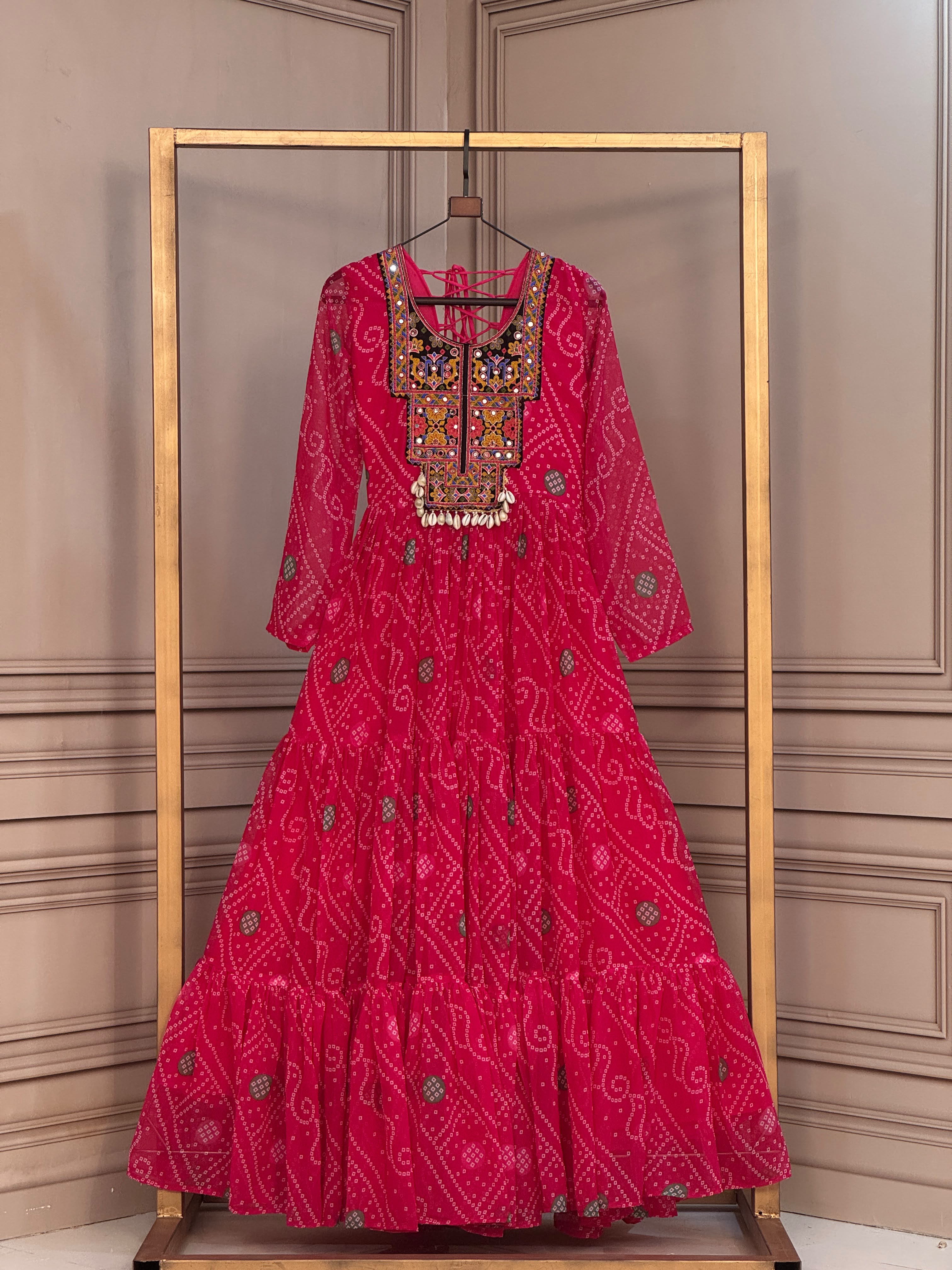 KA 1276 Bandhani Gown Design - view 2