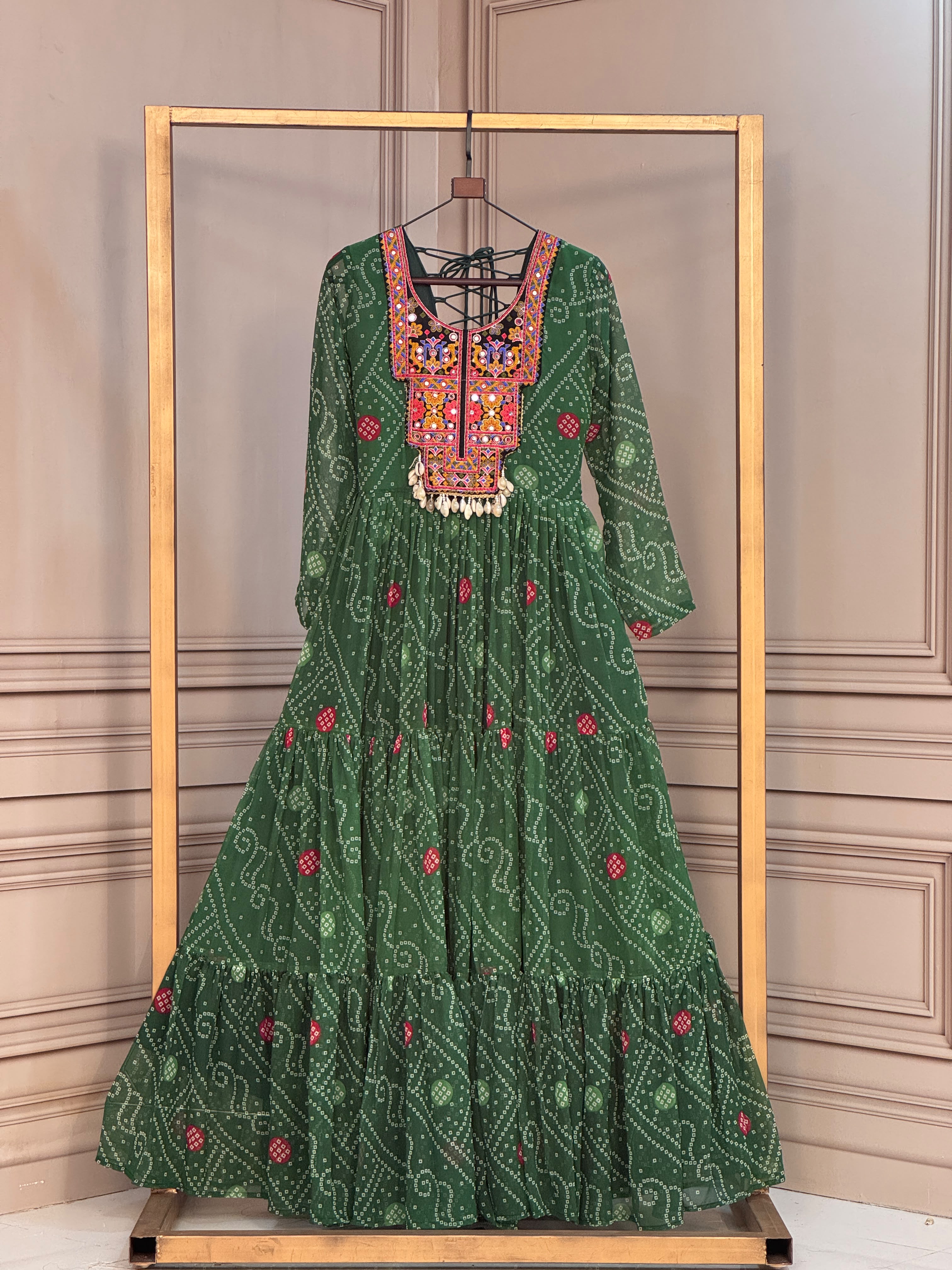 KA 1276 Bandhani Gown Design - view 3