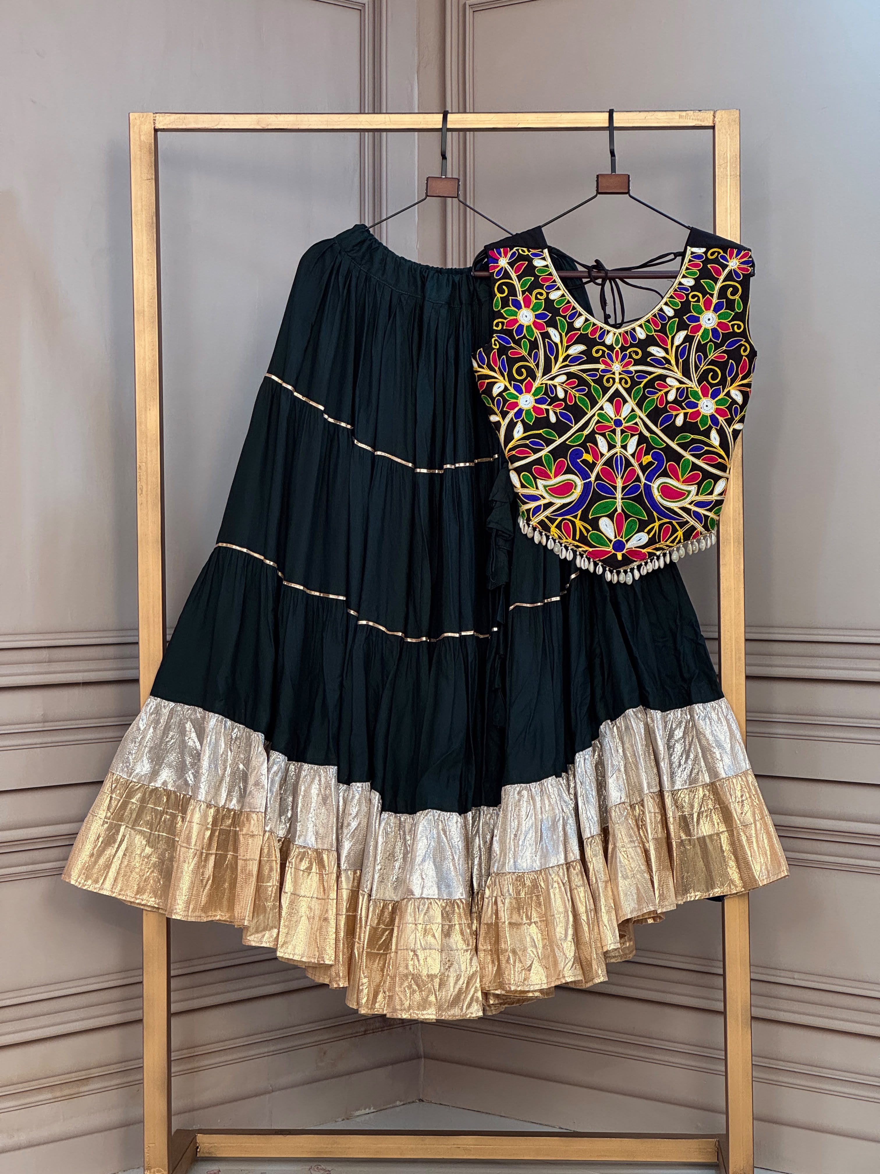 KA 5071 Black Rayon And Lampi Lehenga Choli - view 2