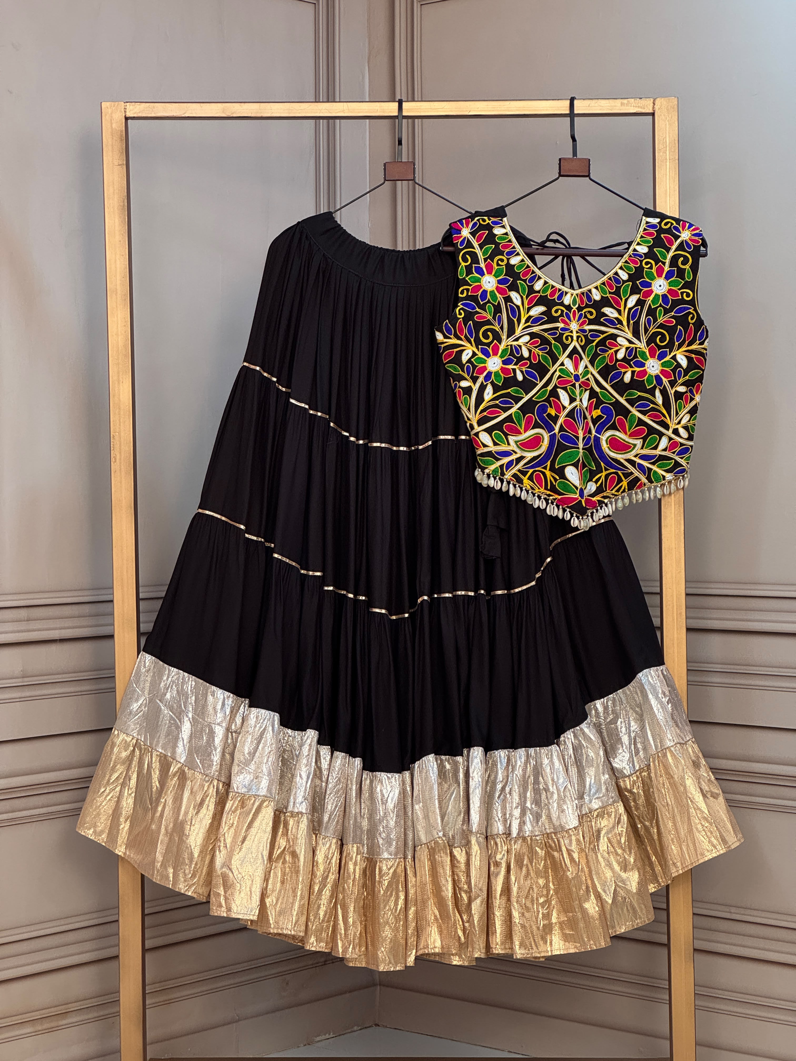 KA 5071 Black Rayon And Lampi Lehenga Choli - view 7