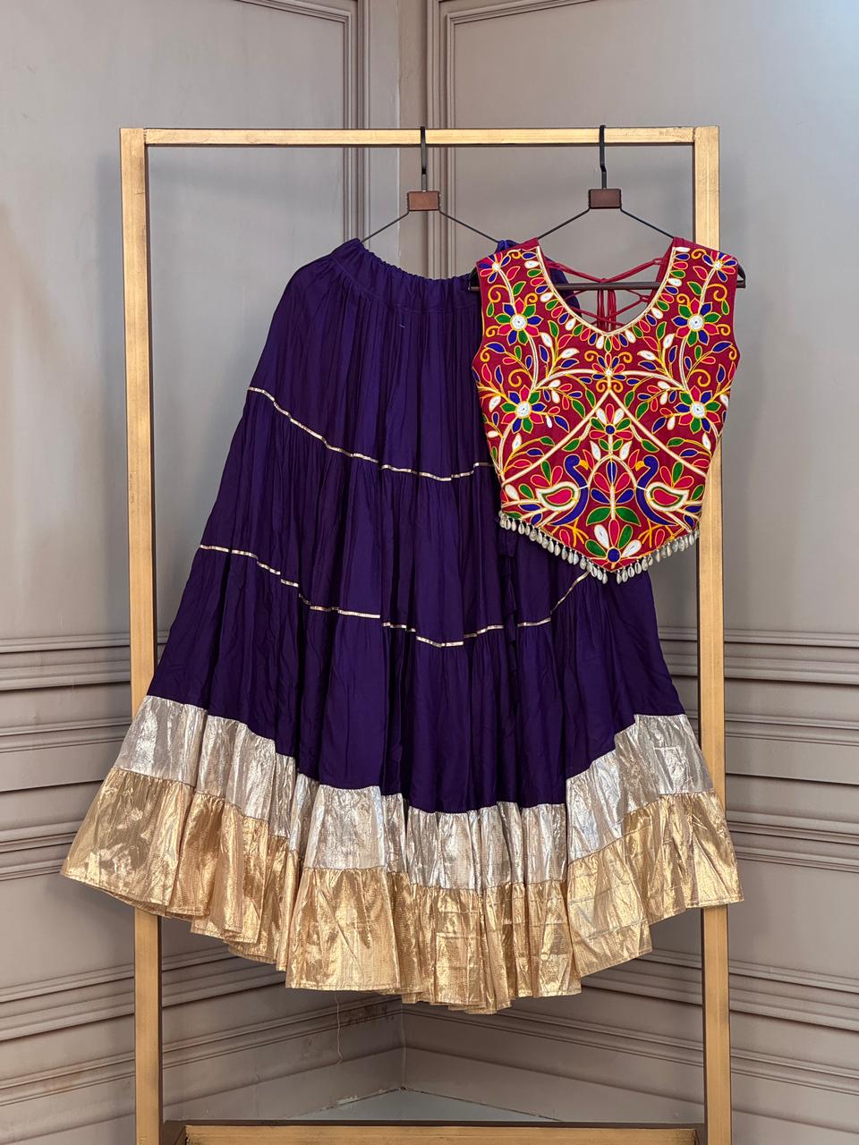 KA 5071 Maroon Rayon And Lampi Lehenga Choli - view 5