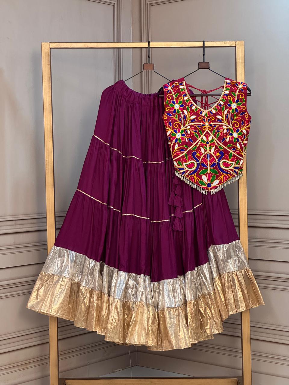 KA 5071 Maroon Rayon And Lampi Lehenga Choli - view 7