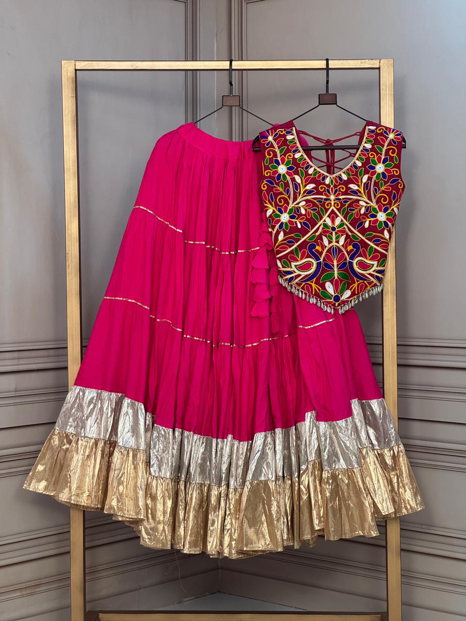 KA 5071 Maroon Rayon And Lampi Lehenga Choli - view 9