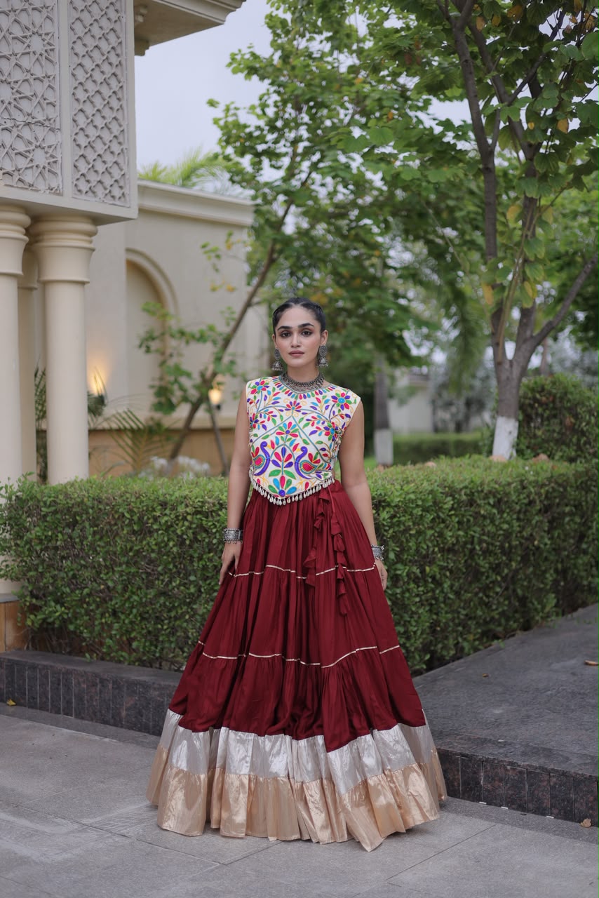 KA 5071 White Rayon And Lampi Lehenga Choli - view 2
