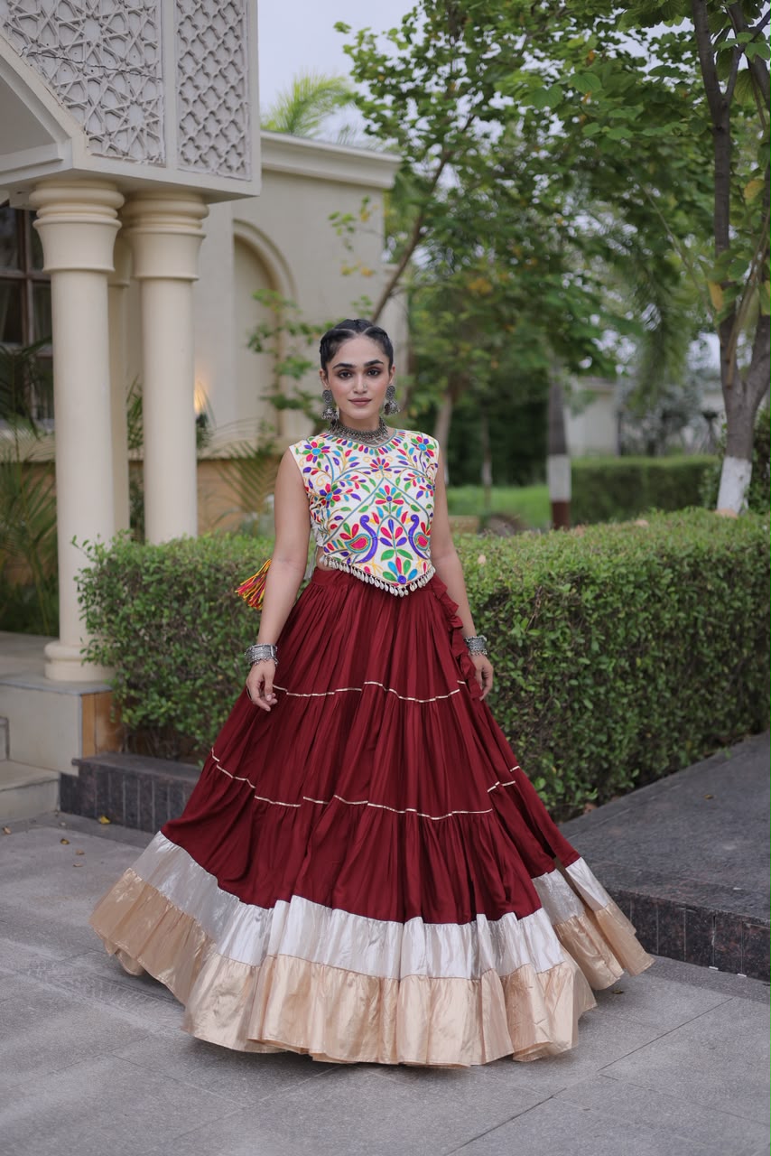 KA 5071 White Rayon And Lampi Lehenga Choli - view 4