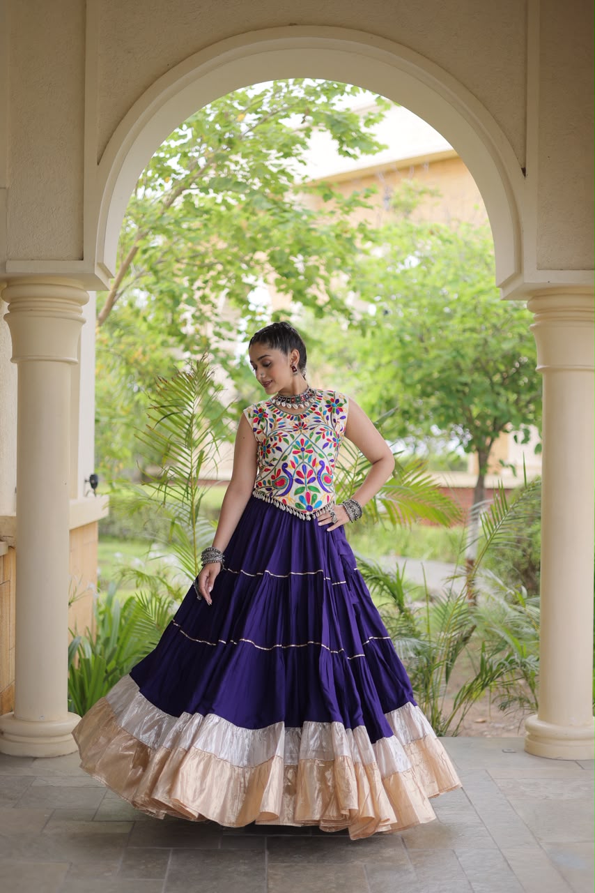 KA 5071 White Rayon And Lampi Lehenga Choli - view 8