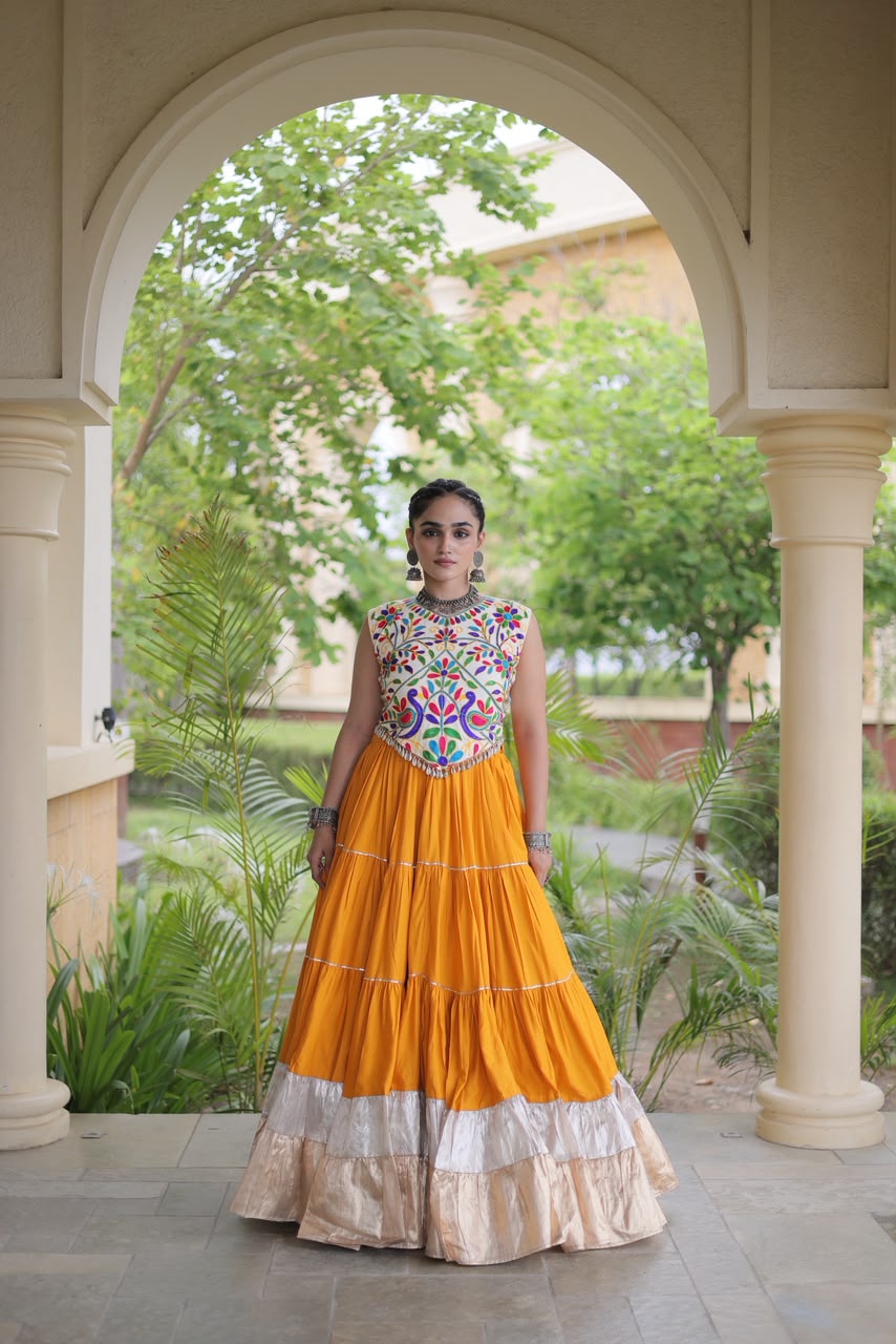 KA 5071 White Rayon And Lampi Lehenga Choli - view 9