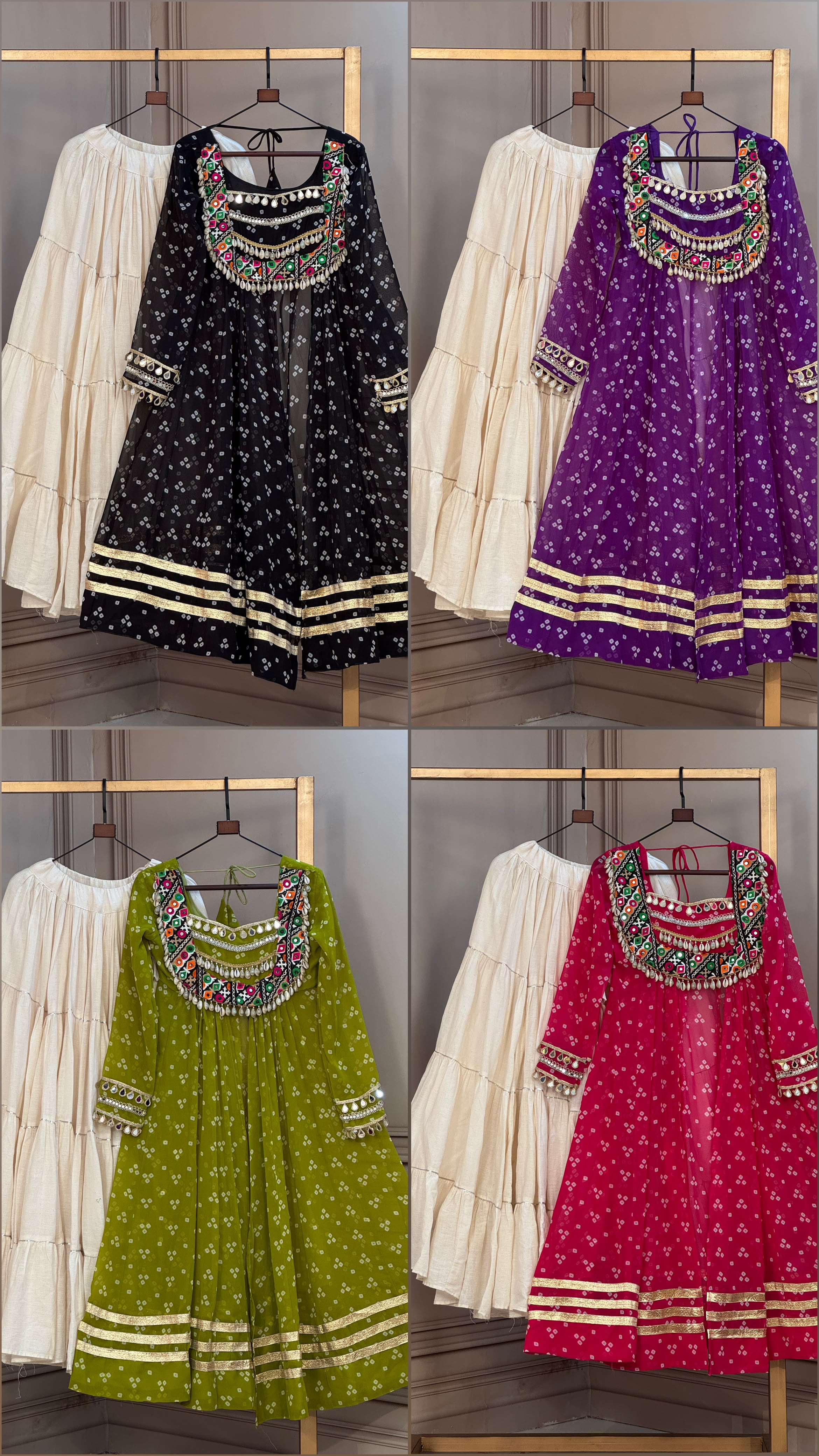 KA 5081 White Bandhni Lehenga Choli - view 5