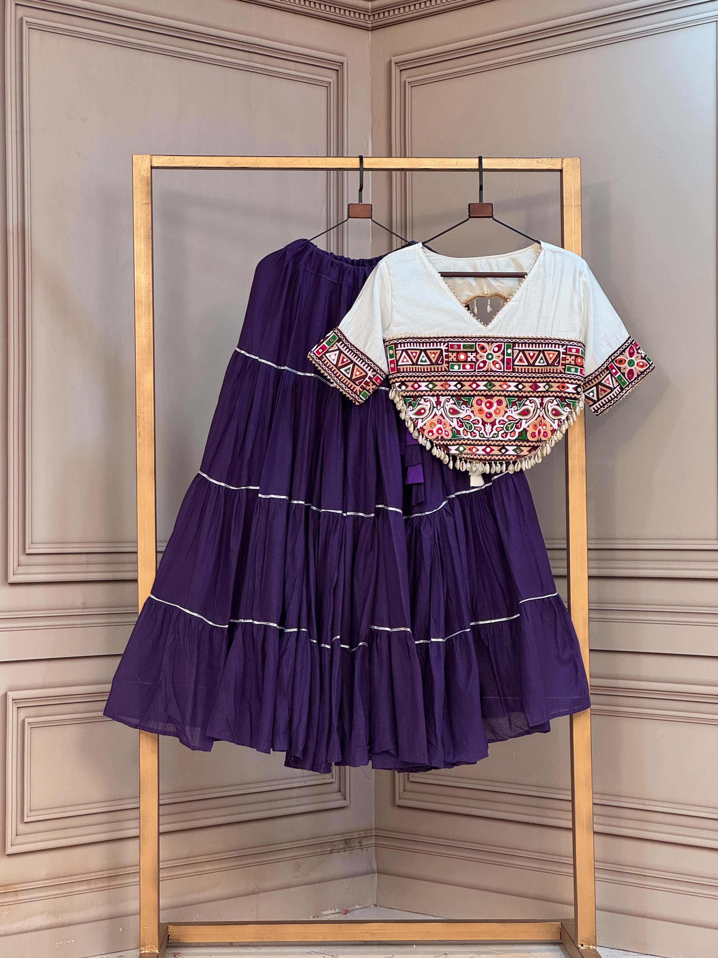 KA 5086 Kora Cotton Lehenga Choli
