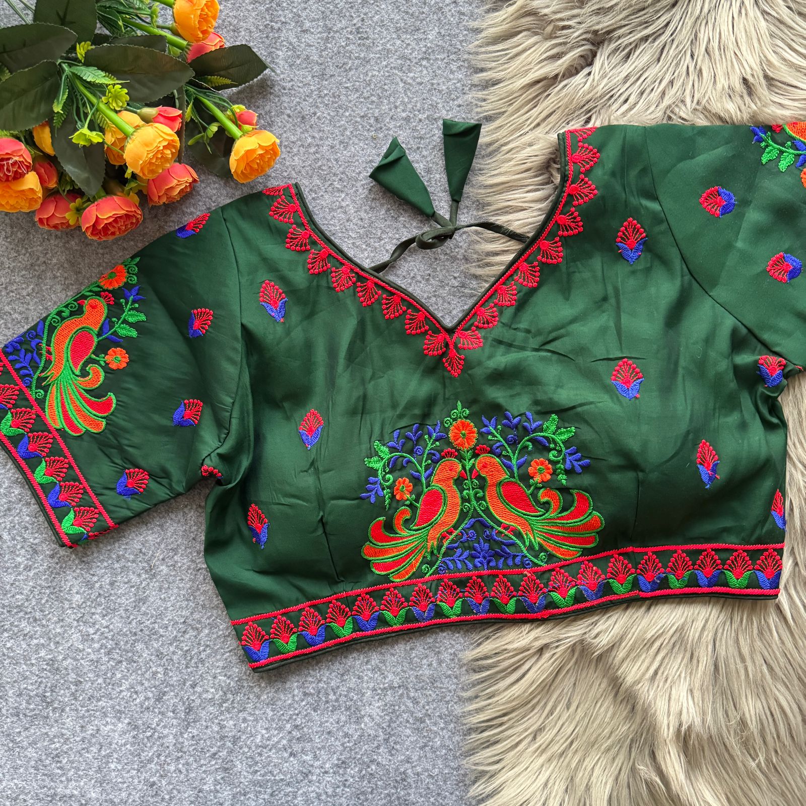 Lovebirds Embroidery Works Roman Cotton Blouse - view 10