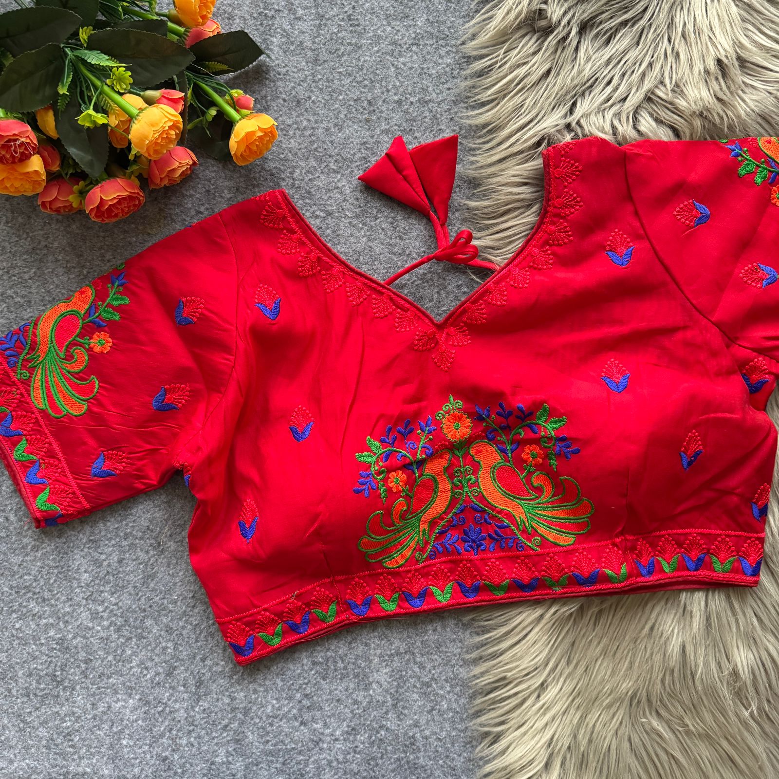 Lovebirds Embroidery Works Roman Cotton Blouse - view 5