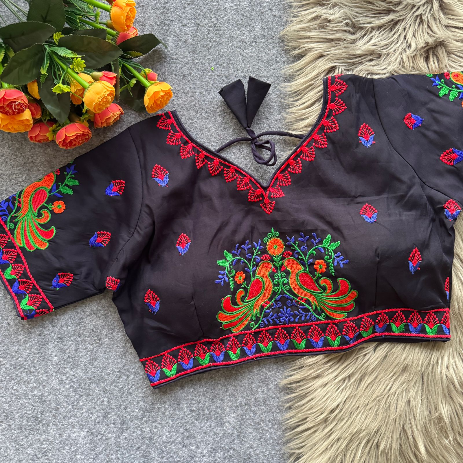 Lovebirds Embroidery Works Roman Cotton Blouse - view 6