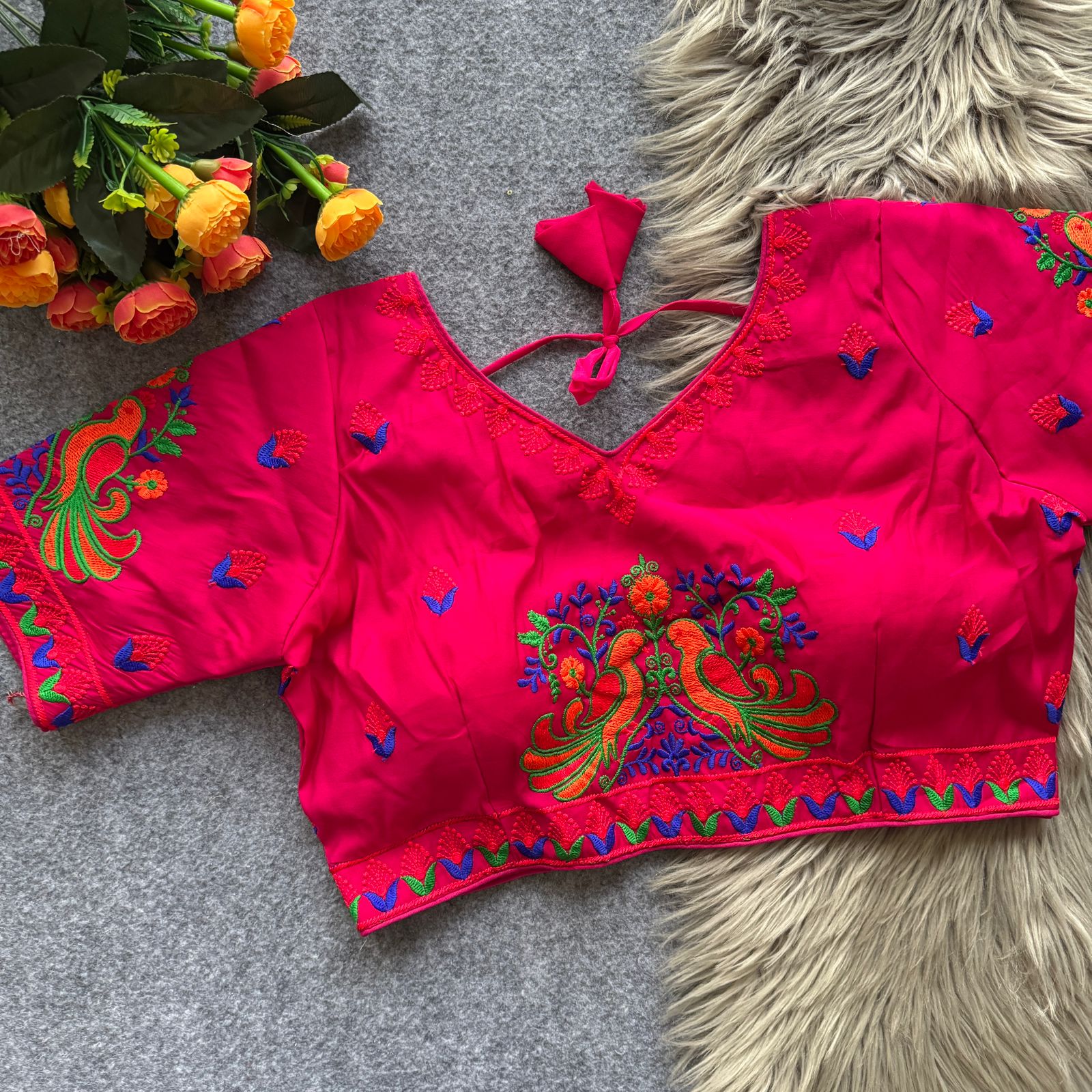 Lovebirds Embroidery Works Roman Cotton Blouse - view 7