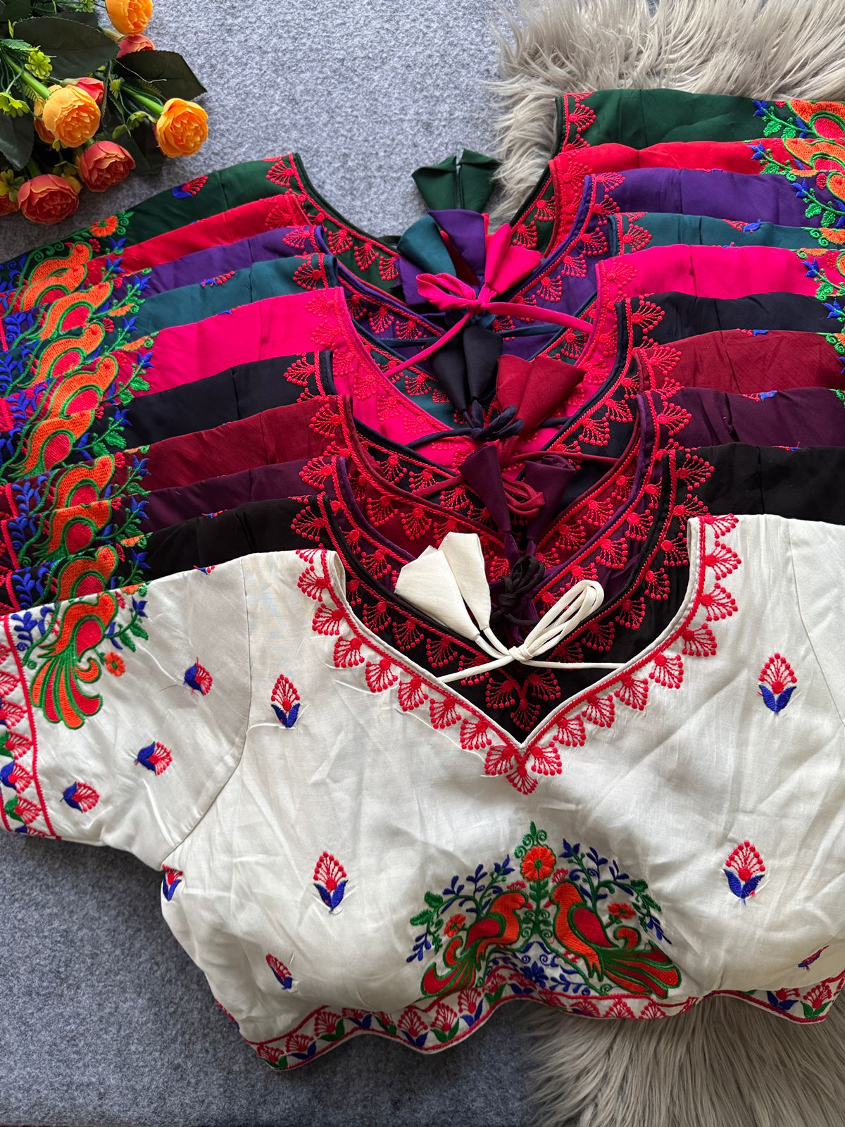 Lovebirds Embroidery Works Roman Cotton Blouse - view 8