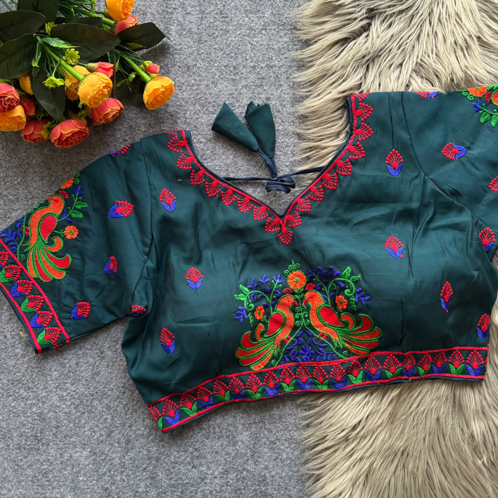 Lovebirds Embroidery Works Roman Cotton Blouse - view 9