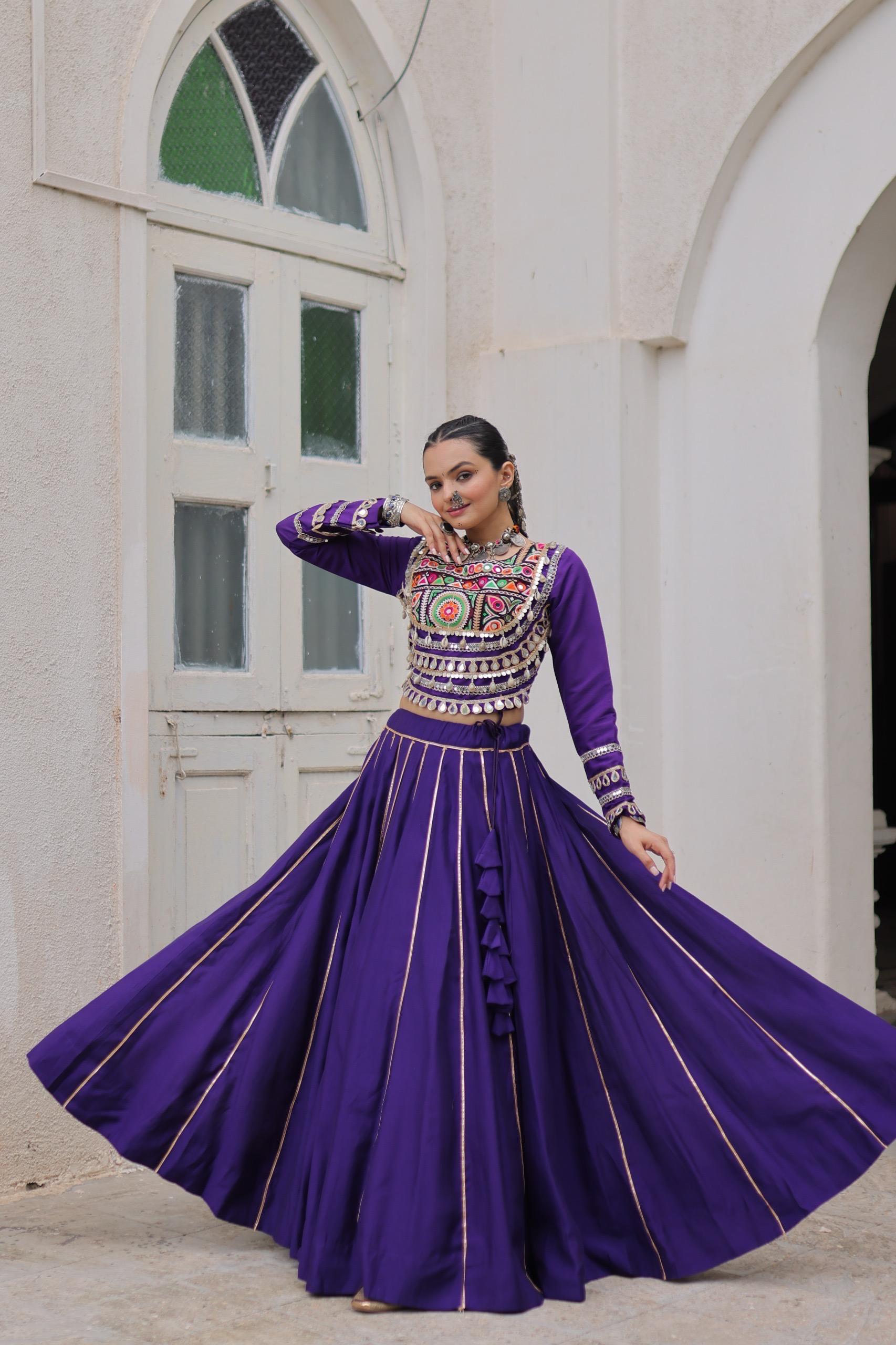 LW 7145 Maroon Roman Fabric Lehenga Choli - view 5