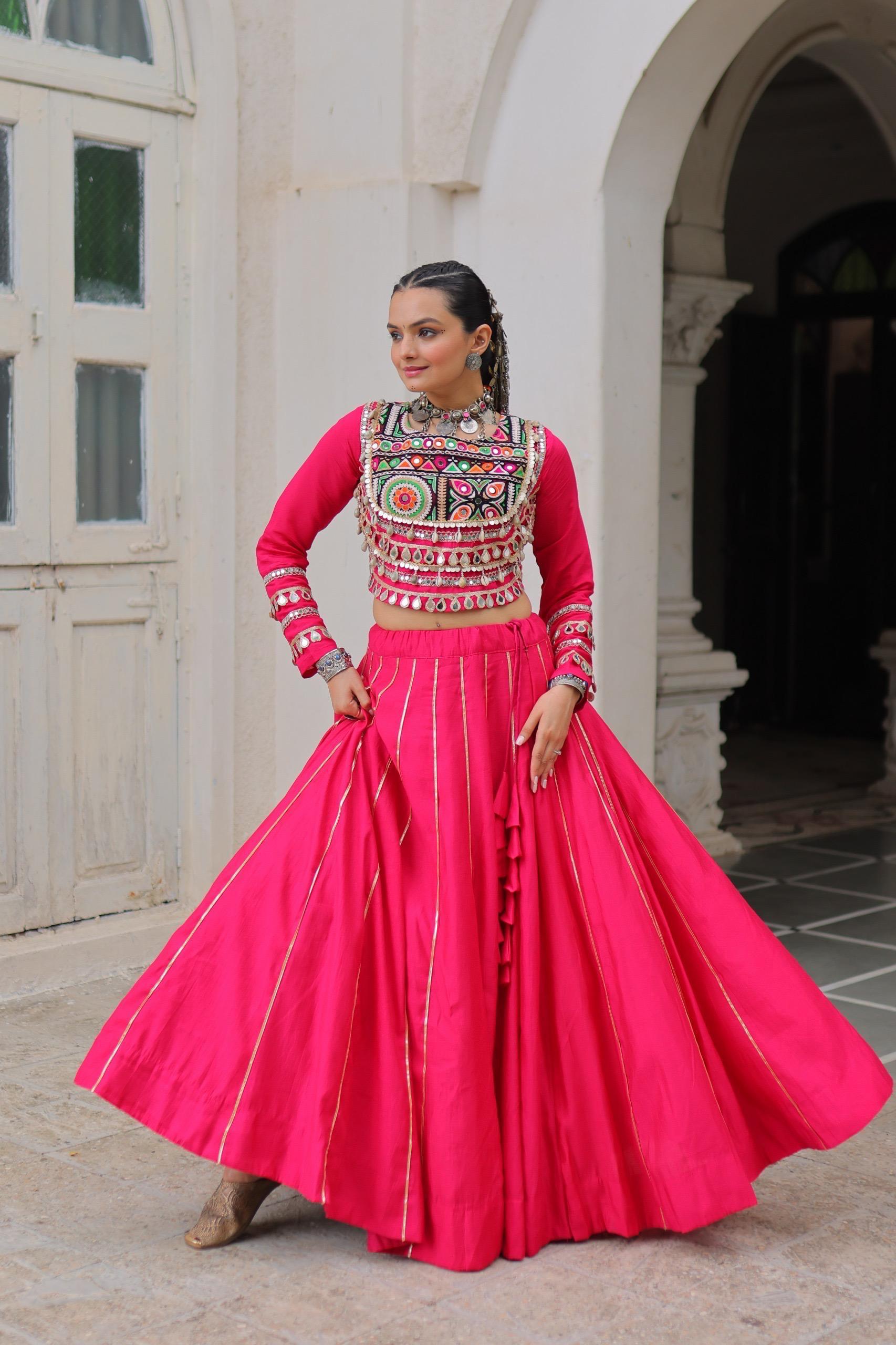 LW 7145 Maroon Roman Fabric Lehenga Choli - view 6