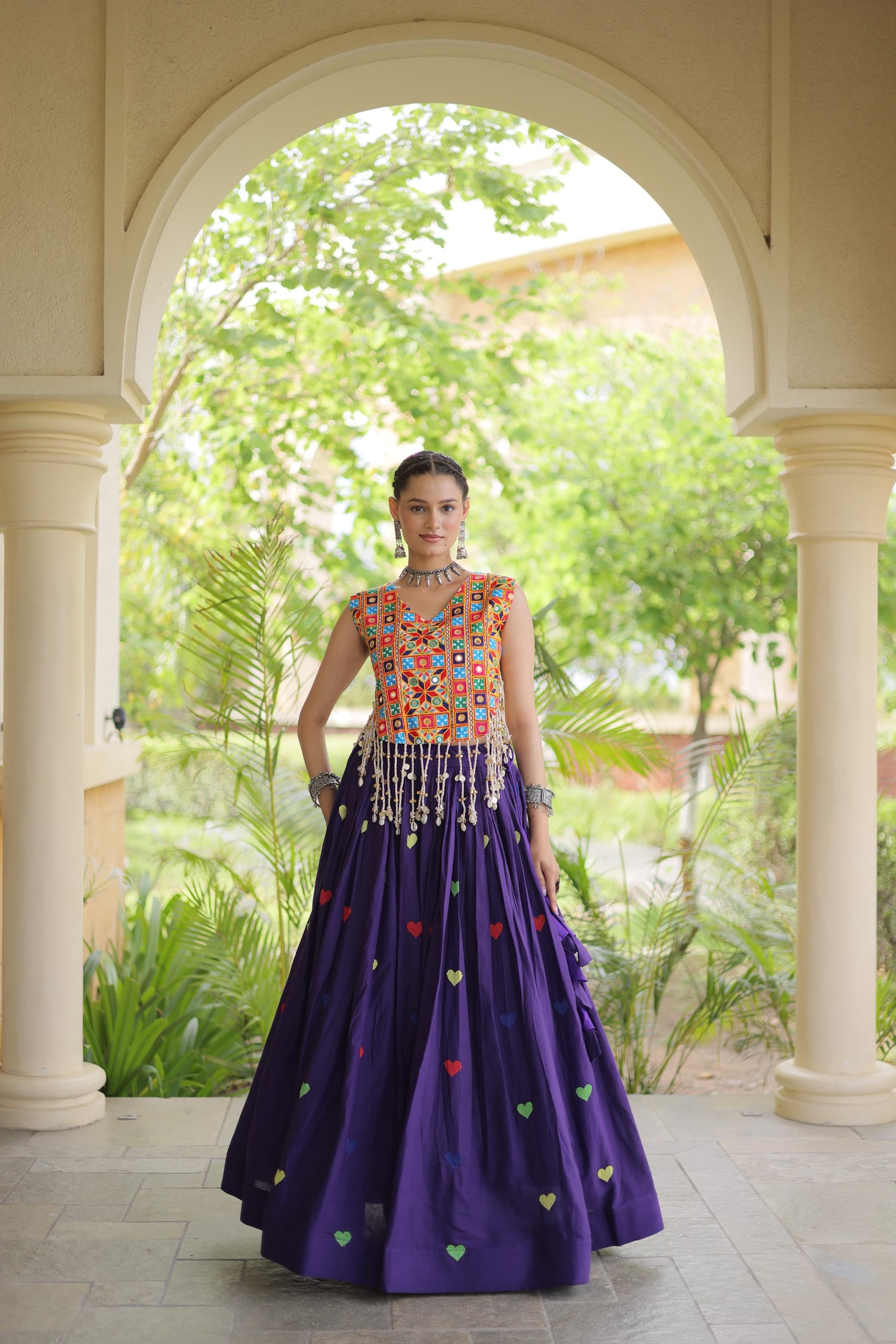 LW 7181 Wine Cora Cotton Lehenga Choli - view 3