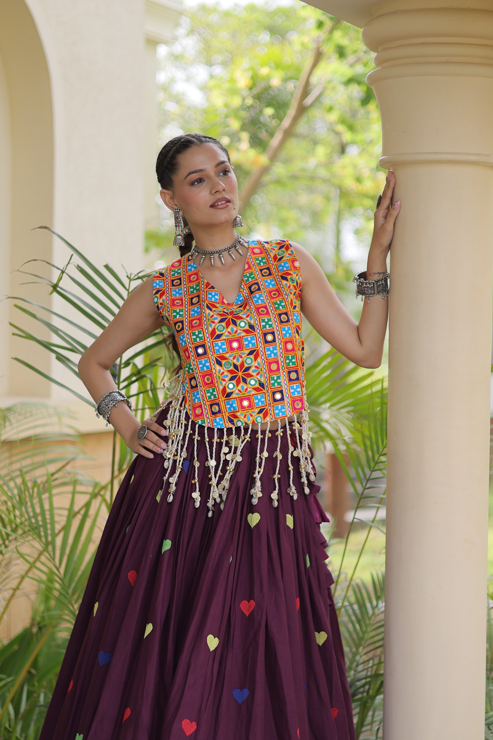 LW 7181 Wine Cora Cotton Lehenga Choli - view 7