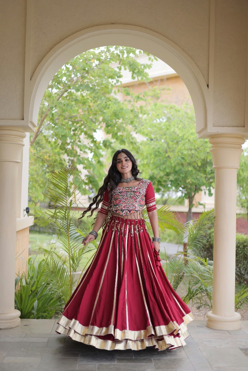 LW 7184 Maroon 14 Kg Reyon Lehenga Choli - view 4