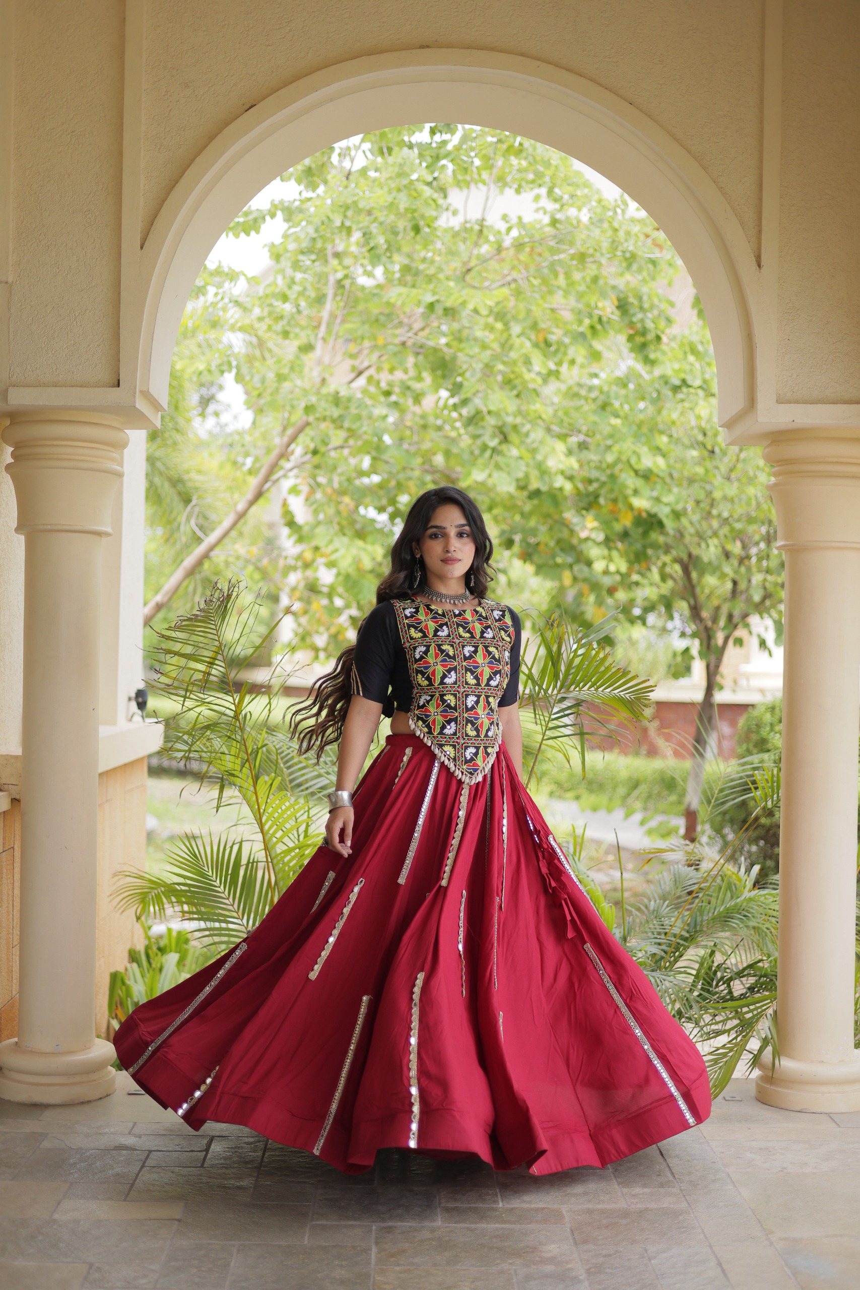 LW 7185 Maroon Rayon Design - view 2