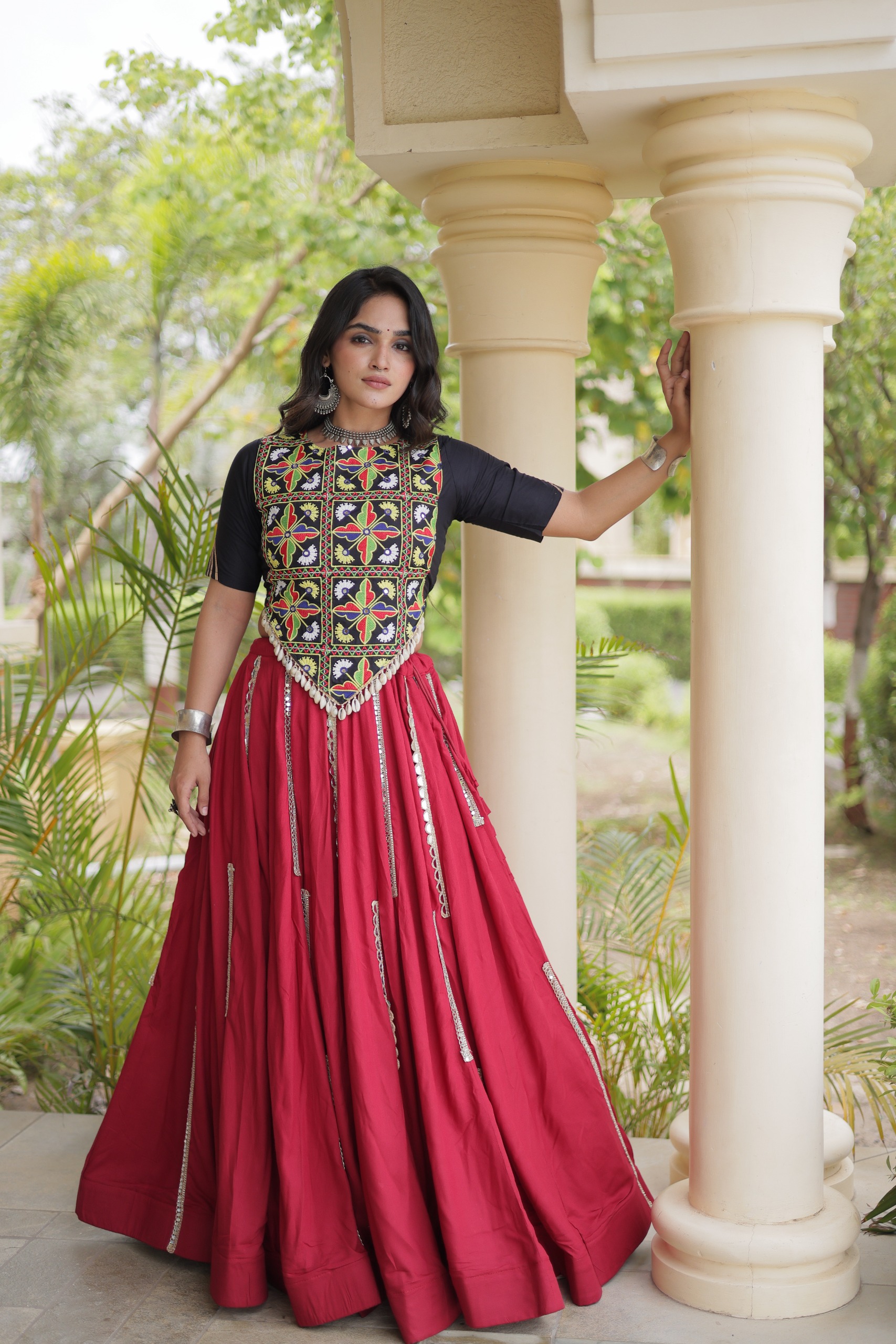 LW 7185 Maroon Rayon Design - view 4