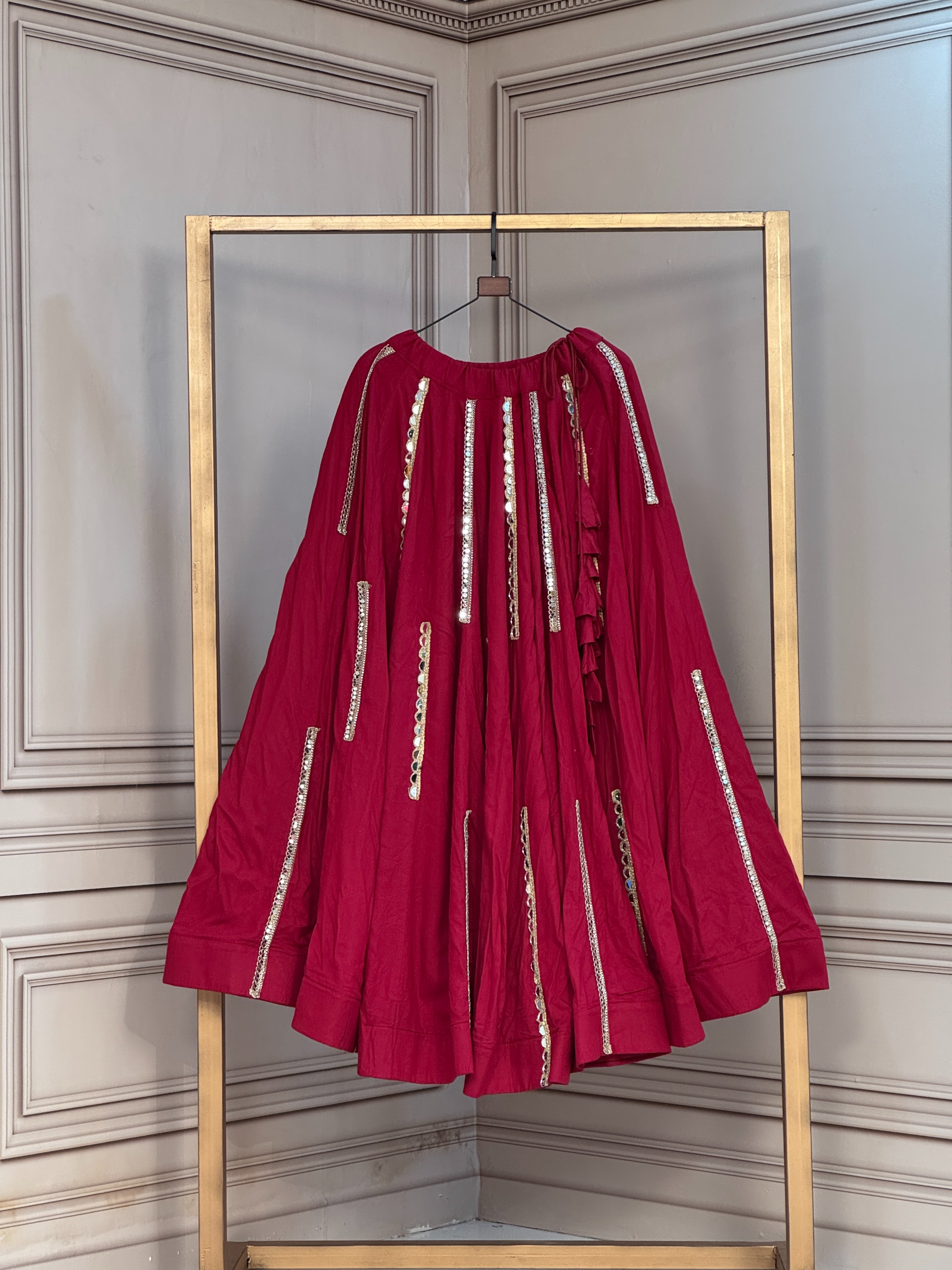 LW 7185 Maroon Rayon Lehenga Choli - view 3