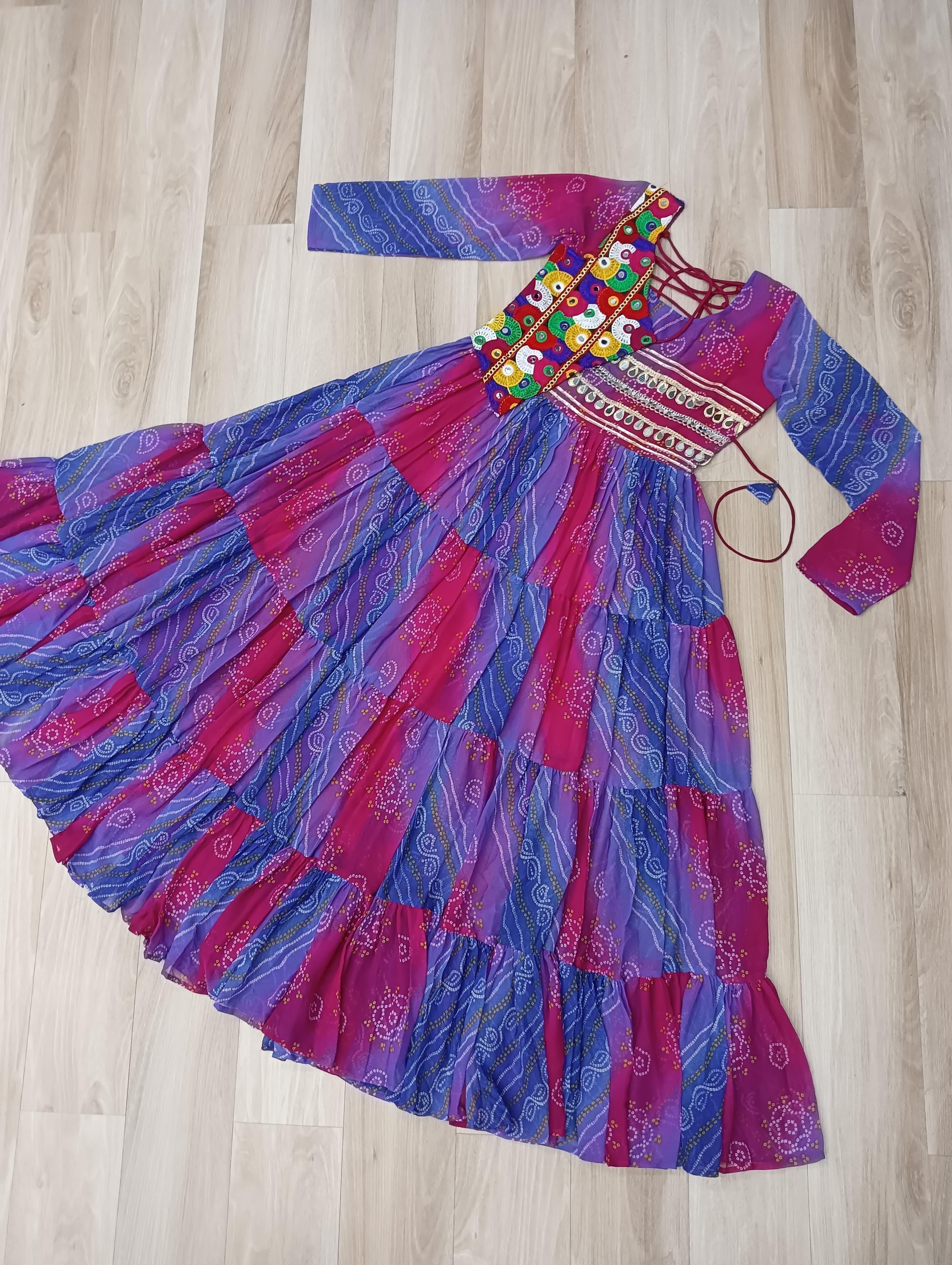 LW 9263 Laheriya &amp; Bandhej Gown - view 2