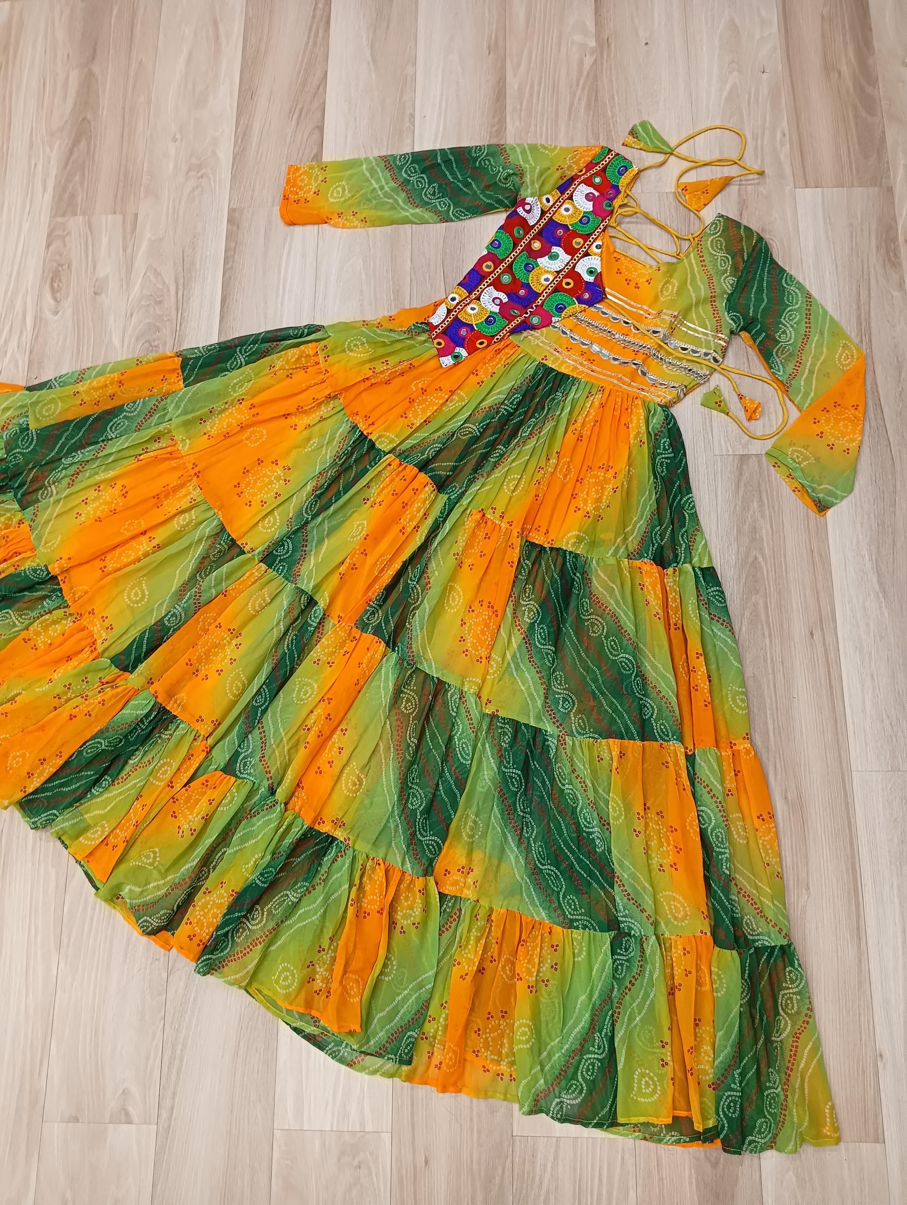 LW 9263 Laheriya &amp; Bandhej Gown - view 3