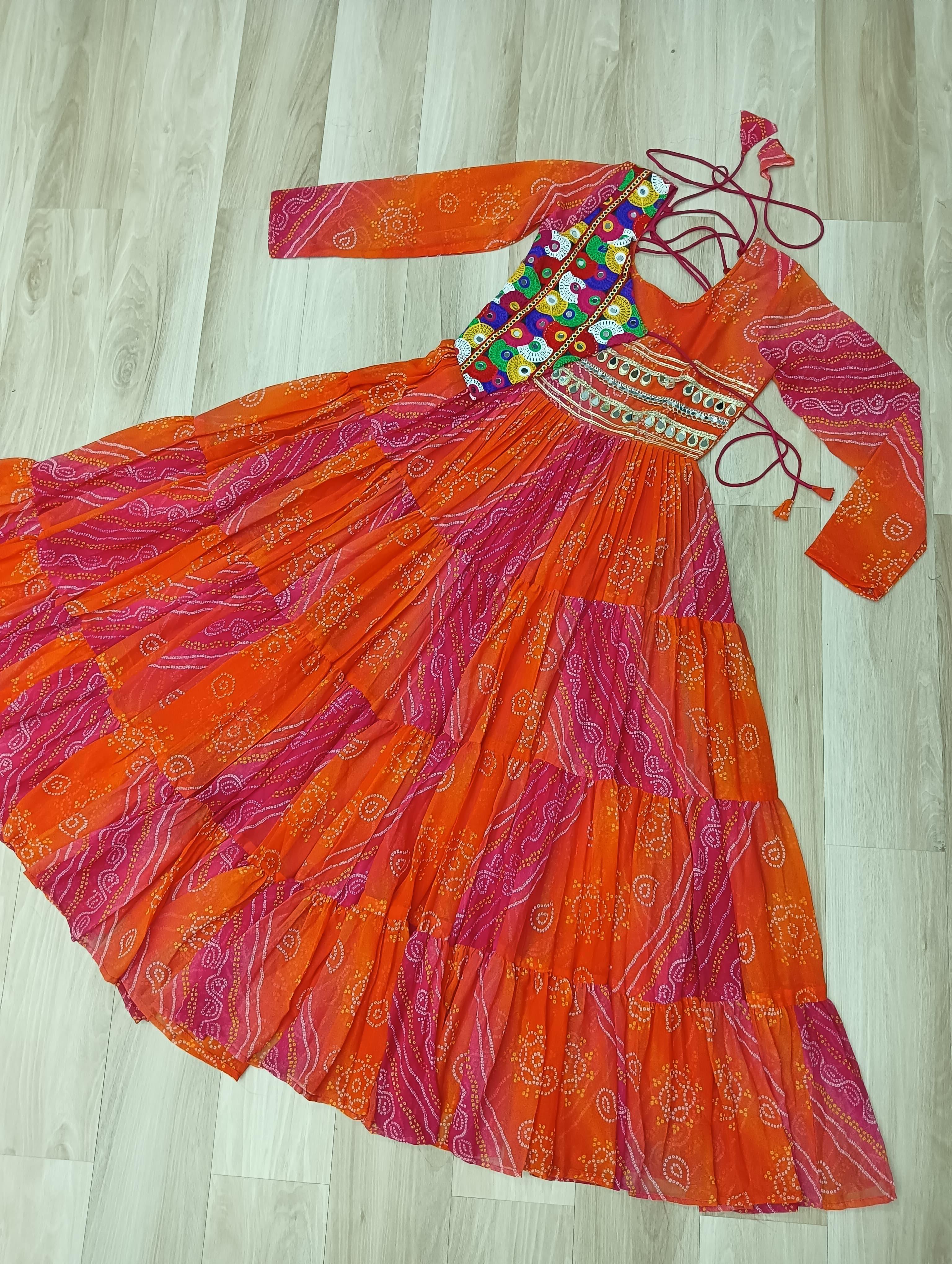 LW 9263 Laheriya &amp; Bandhej Gown - view 4