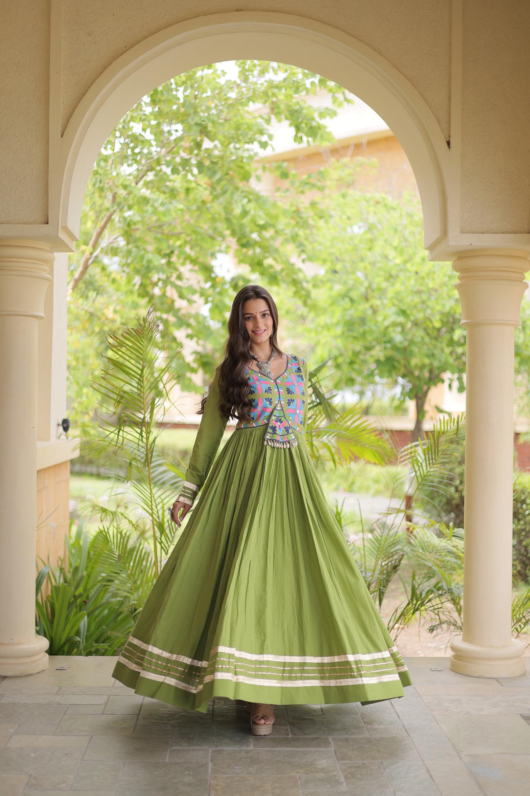 LW 9347 White Kora Cotton Gown Design - view 2