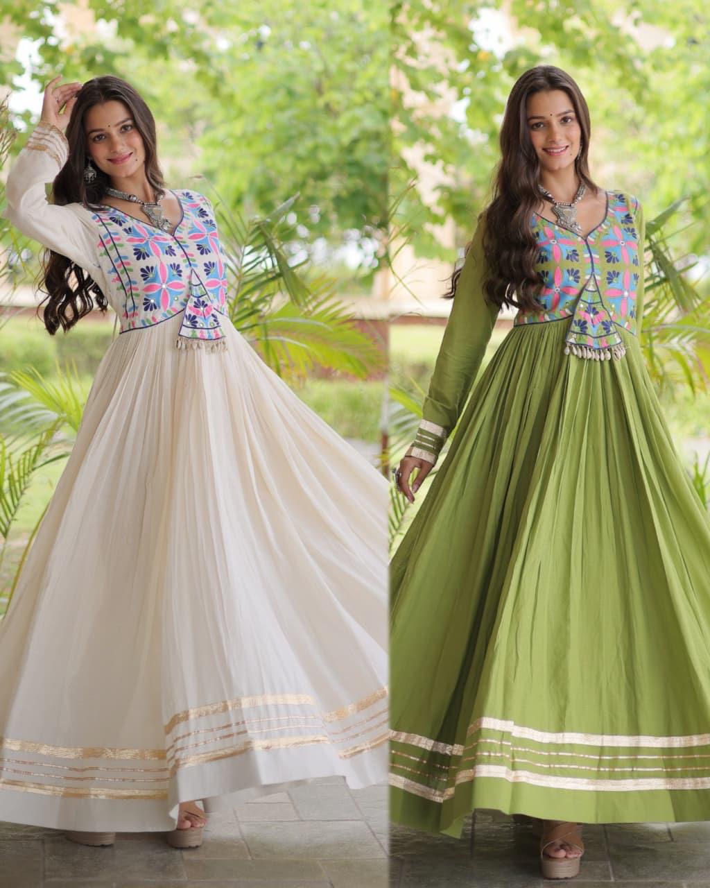 LW 9347 White Kora Cotton Gown Design - view 4